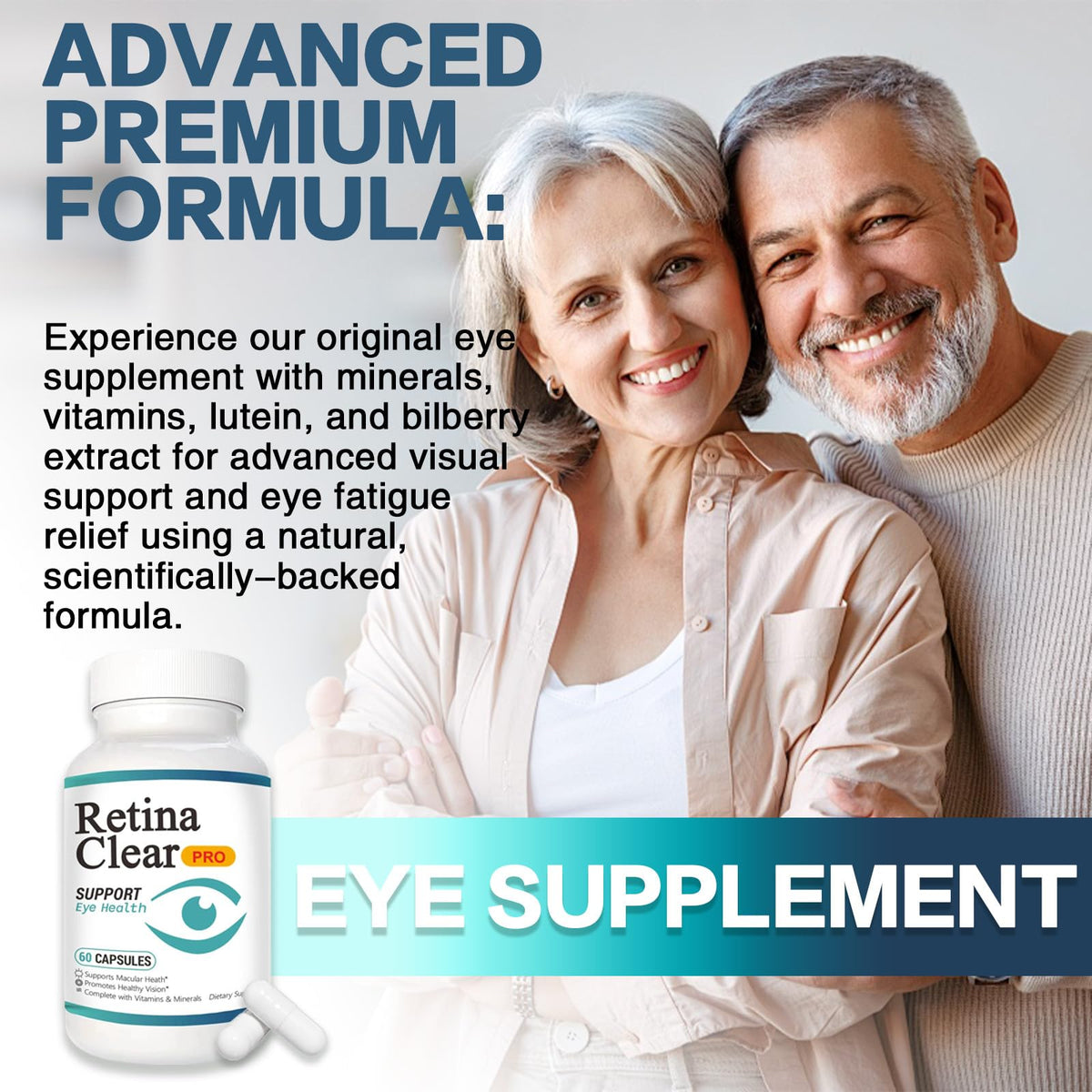 Vunexo Retina Clear Pro Eye Health Support Supplement, with Minerals and Vitamins, Lutein and Bilberry Extract Supports Visual Clarity, Eye Fatigue Relief & Focus(2PCS Vunexo