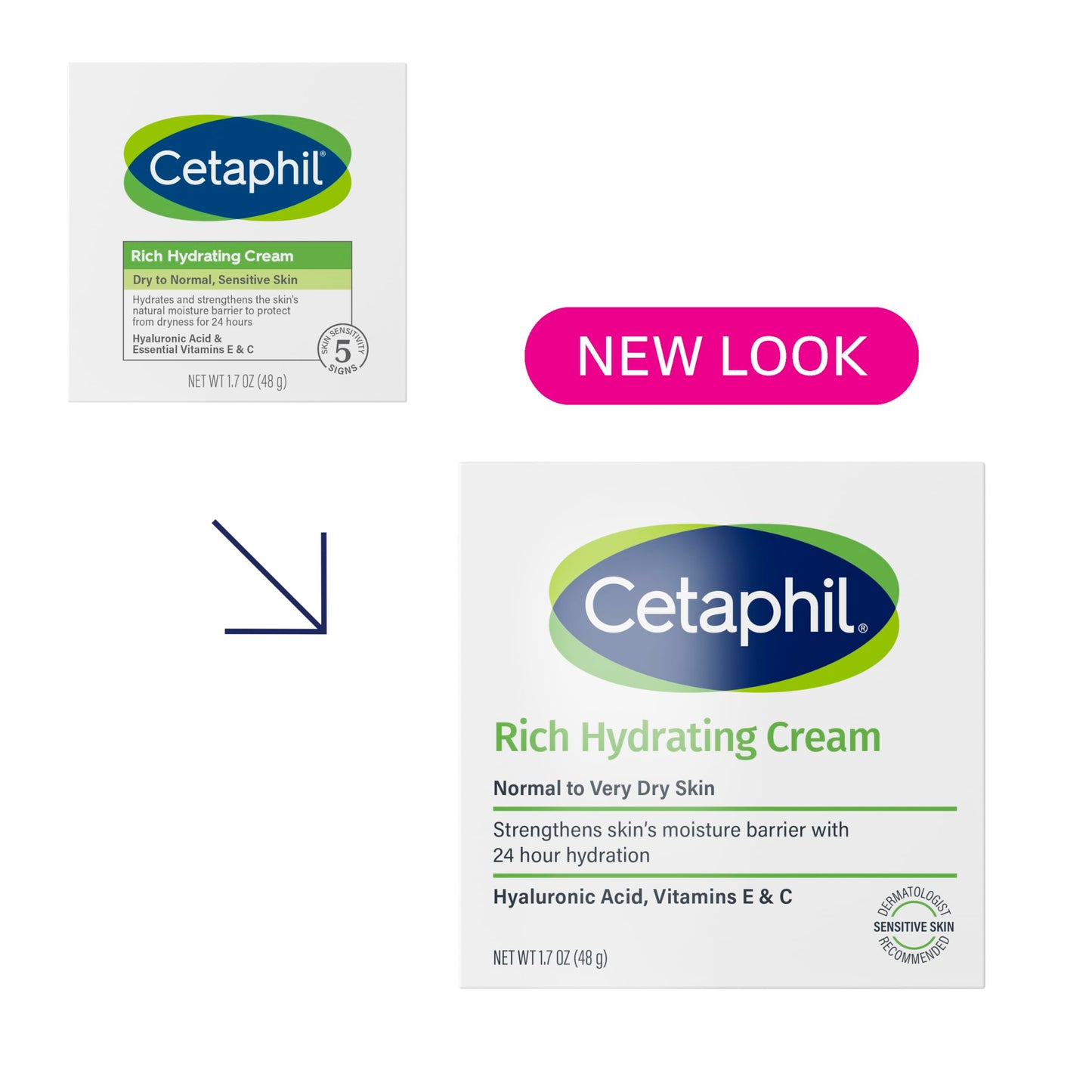 CETAPHIL Rich Hydrating Night Cream For Face, With Hyaluronic Acid, 1.7 oz, Moisturizing Cream For Dry To Very Dry Skin Cetaphil