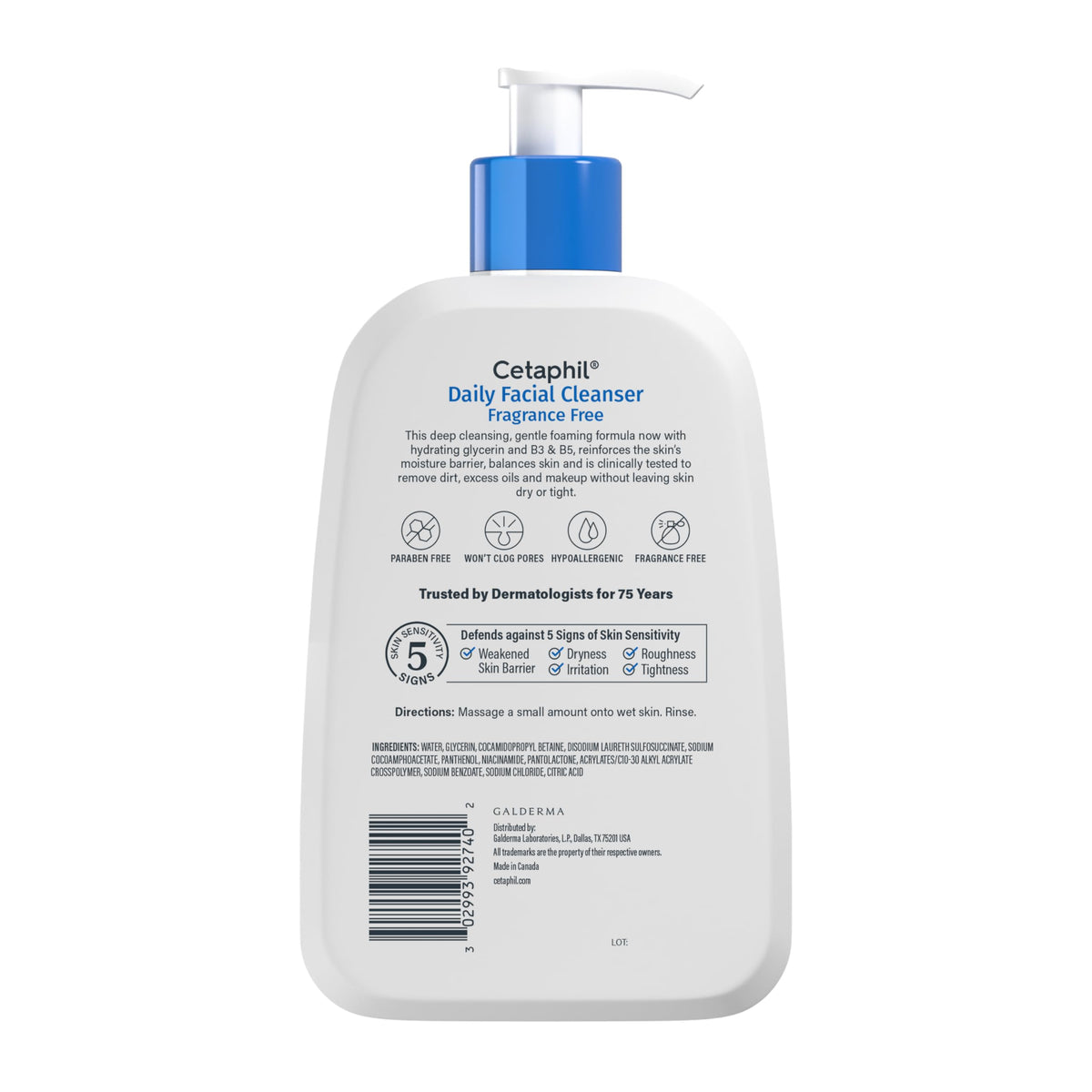 Cetaphil Daily Facial Cleanser, Oily & Combination Skin, 16oz Cetaphil