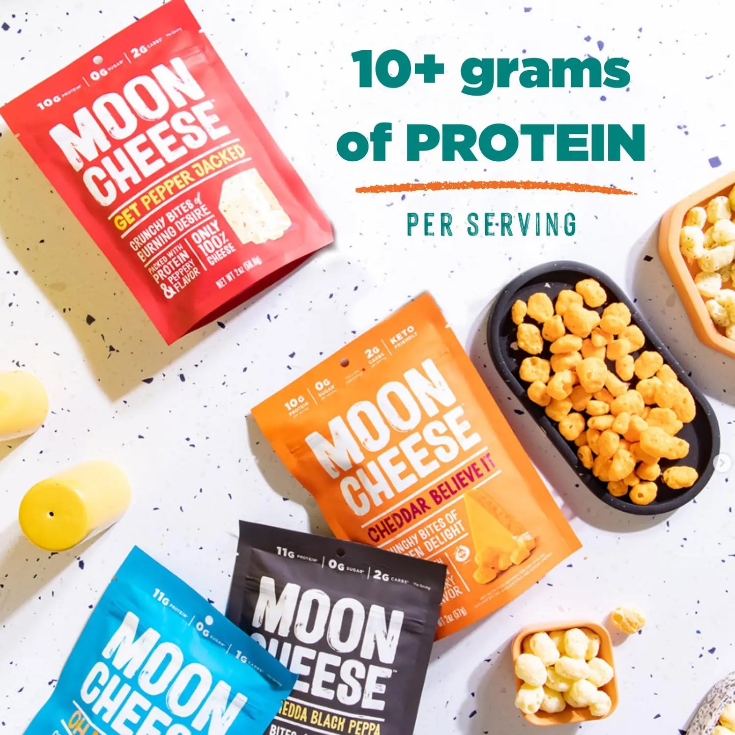 Moon Cheese Cheddar Believe It, 10 Ounce, 2-Pack, Crunchy, Protein-Rich Cheese Snack, Keto Friendly, 100% Real Cheese Moon Cheese