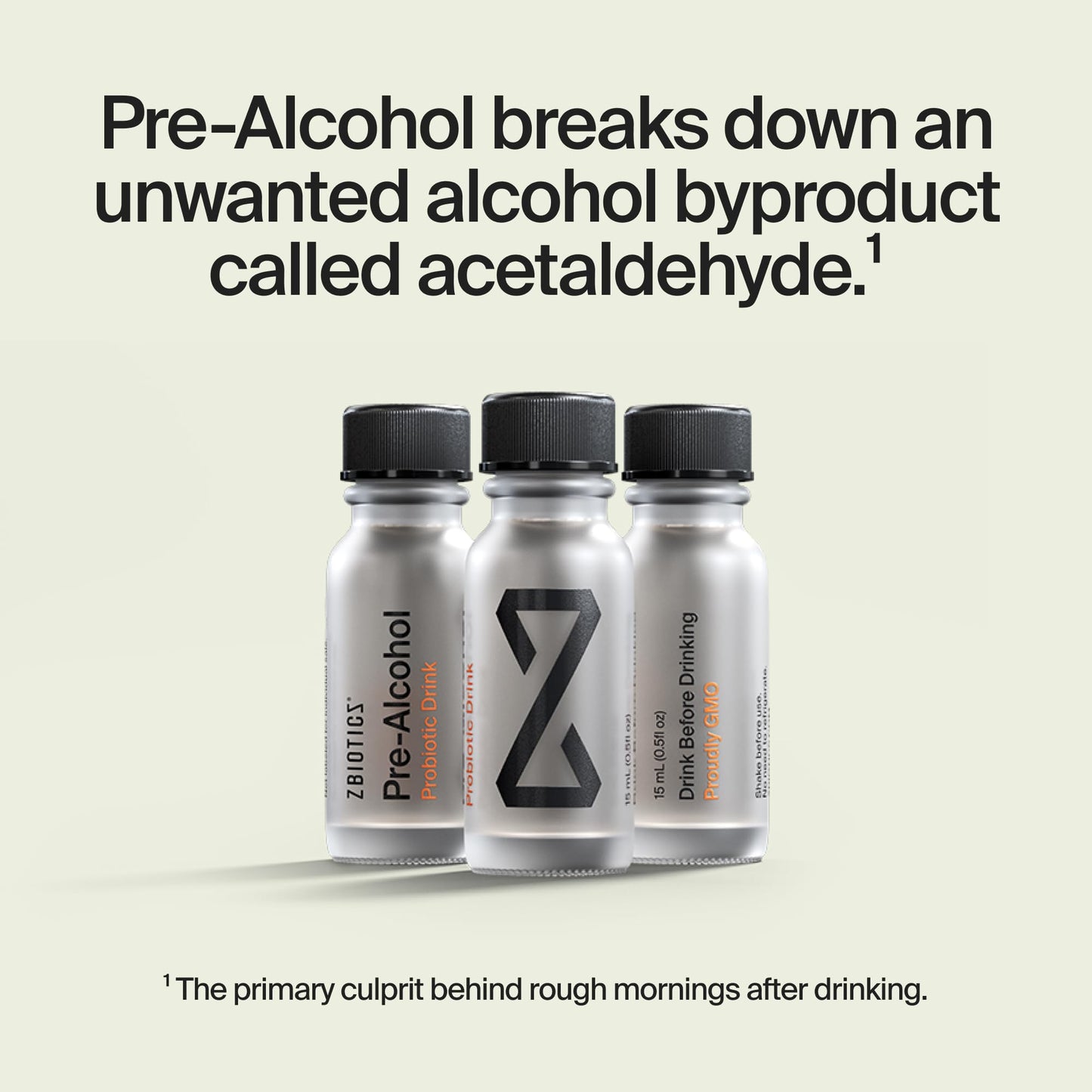 ZBiotics — Feel Better After Drinking, Wake Up Refreshed, Science-Backed, Patented Probiotic for Easier Mornings, Travel-Friendly, 3-Pack of 0.47 Fl Oz Bottles ZBiotics