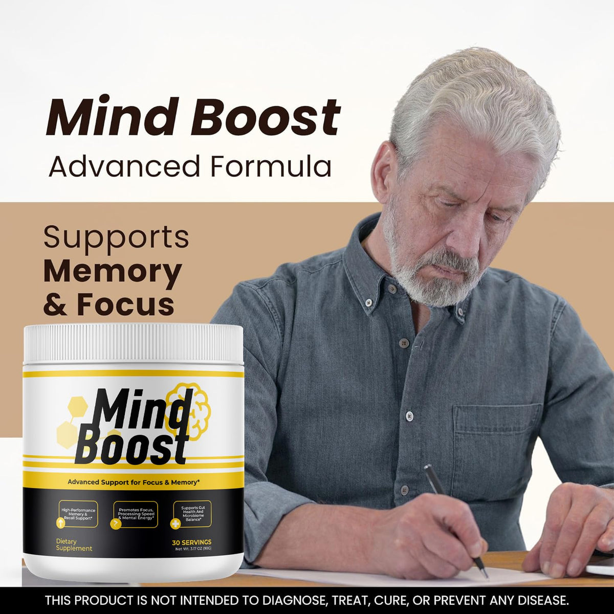 MindBoost Powder - Official Mind Boost Day Supplement, Advanced Nootropic, Premium Formula, Natural Vitamins for Wellness - 1 Bottle for 1 Month VIVALIS