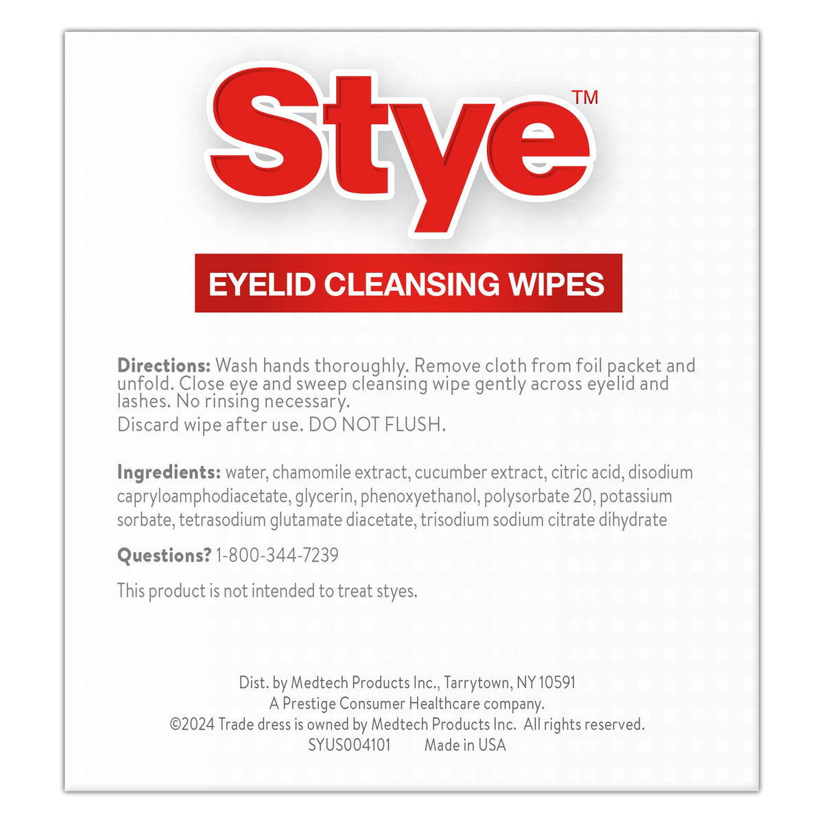 Stye Eyelid Cleansing Wipes, 12 Count Stye