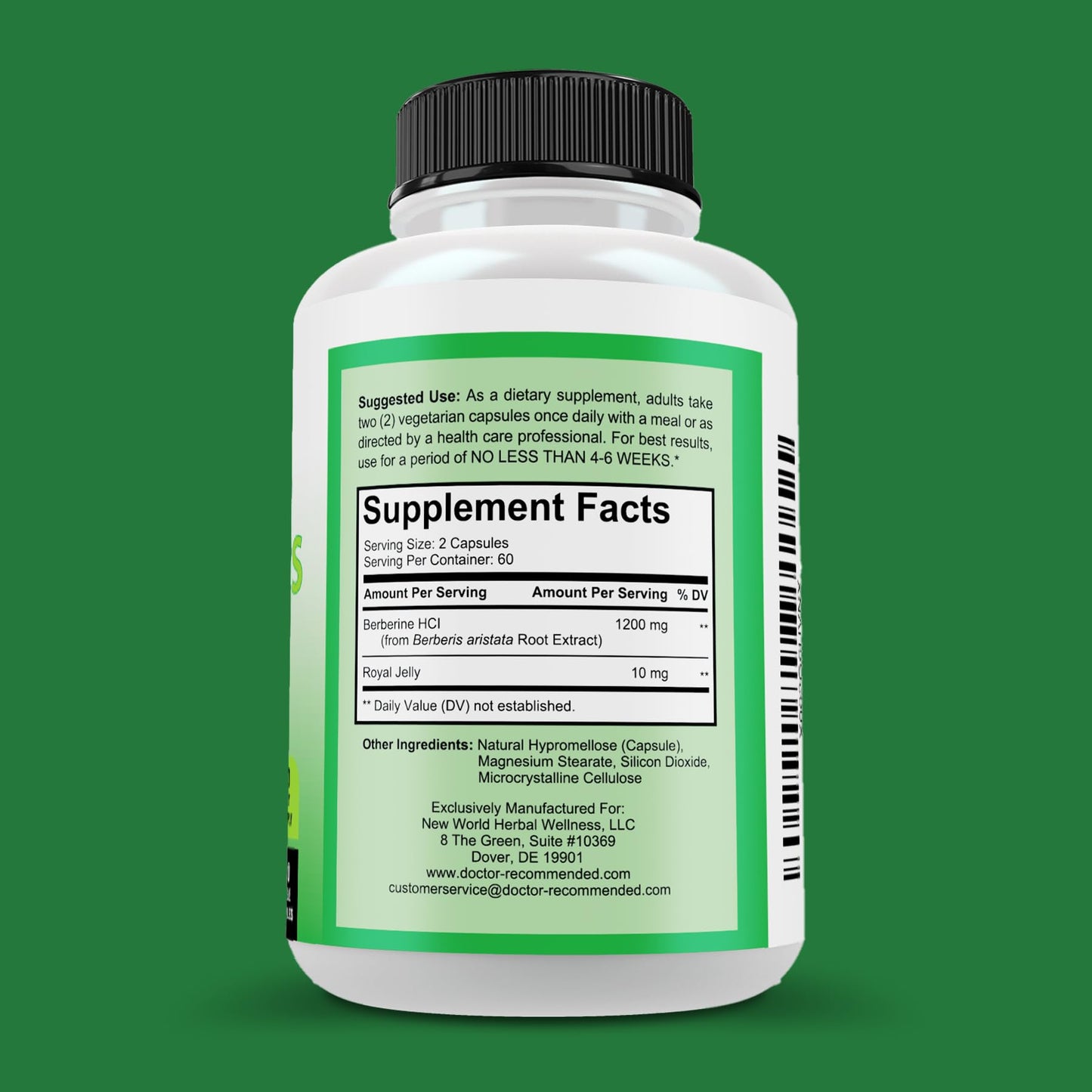 DOCTOR RECOMMENDED SUPPLEMENTS Plus 1200mg Per Serving - 120 Veggie Capsules with Royal Jelly DOCTOR RECOMMENDED SUPPLEMENTS