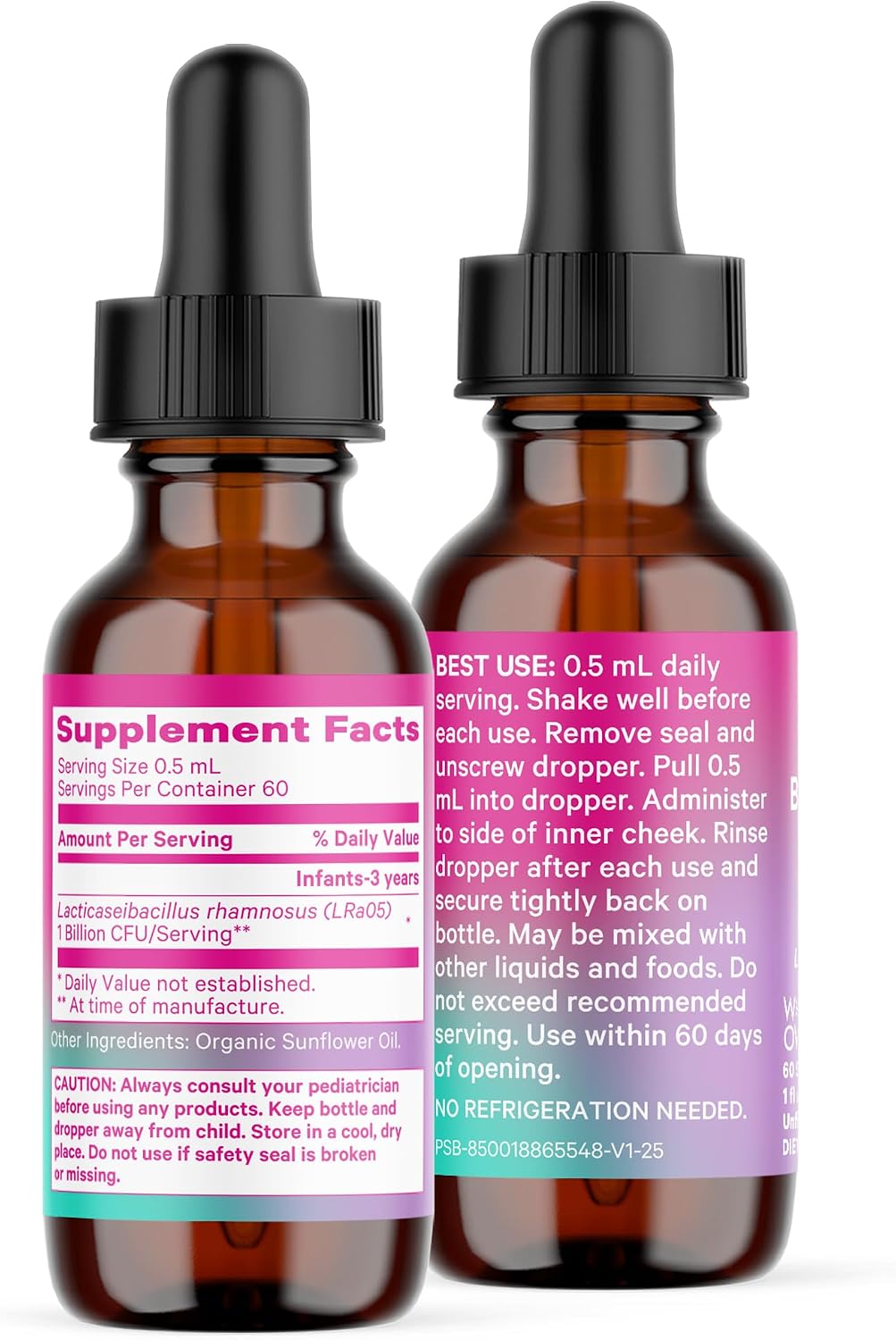 Pink Stork Baby Probiotic Drops, Newborn, Infant & Toddler, 1 fl oz | Digestion and Constipation Support, Newborn Essentials, 2 Month Supply Gsupps Australia