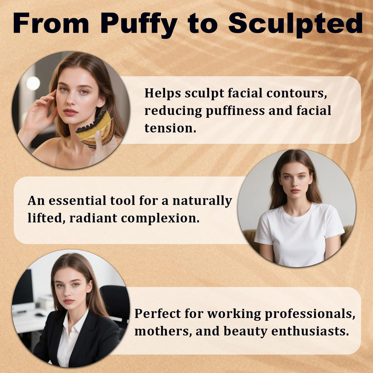 3PCS Lymphatic Contour Face Brush, Lymphatic Brush, Lymphatic Drainage Massager for Face, Chin & Jawline Sculpting,Ergonomically Designed to Fit The Skin Precisely KUNAL