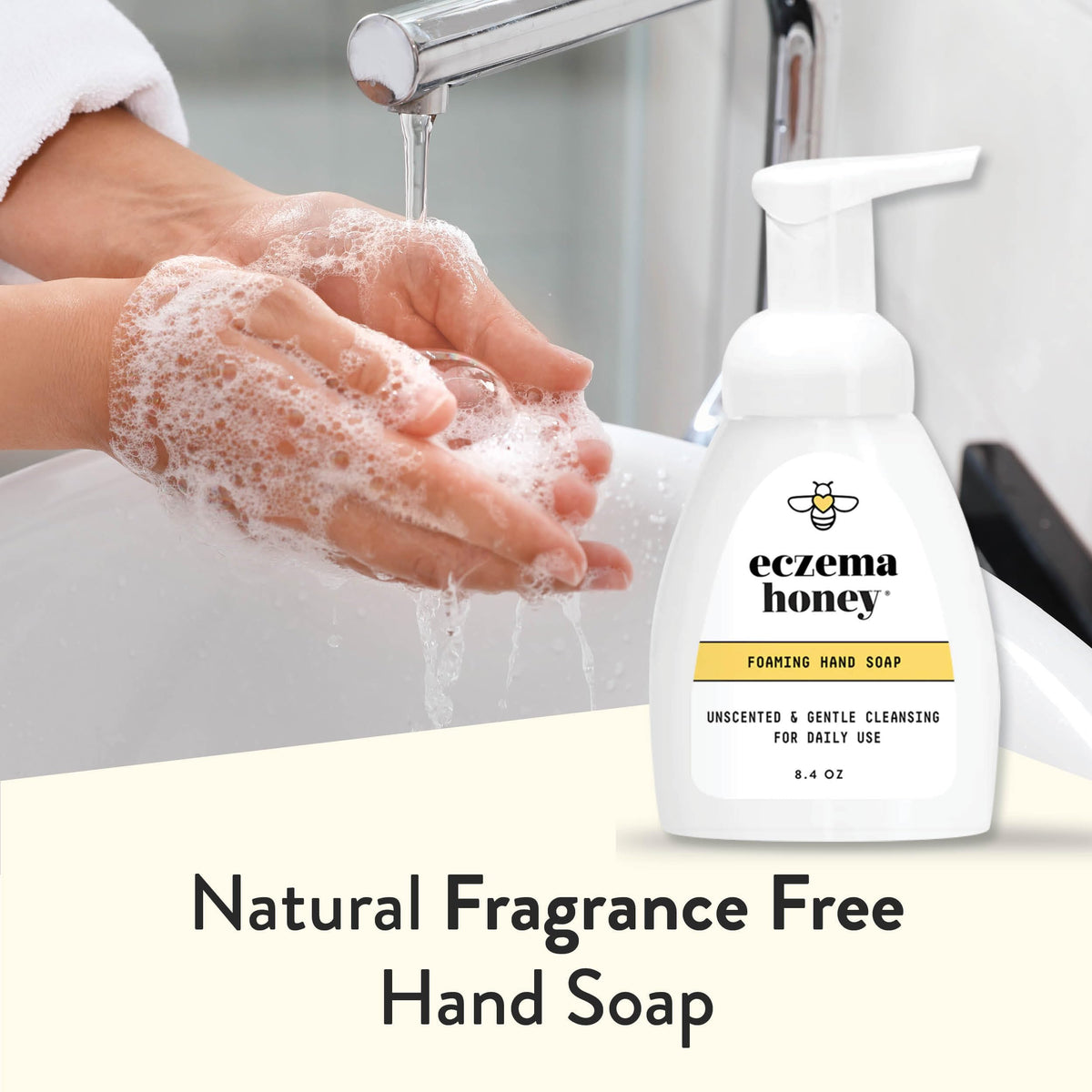 ECZEMA HONEY Gentle Foaming Hand Soap, Non-Toxic Unscented Soap (8.4 Oz) ECZEMA HONEY