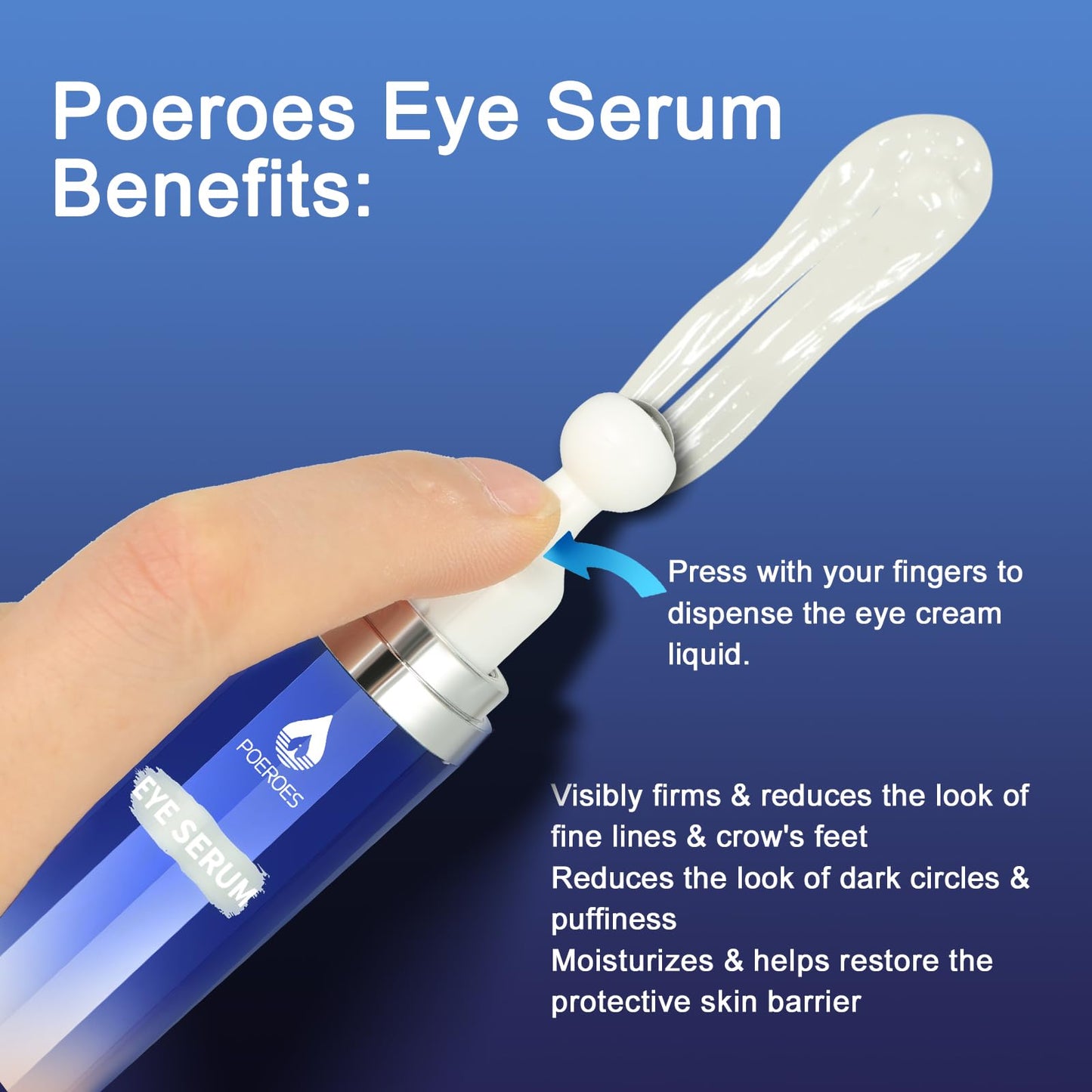 Eye Serum with 8% Caffeine 8% Retinol Hyaluronic Acid Niacinamide peptides for Puffy Bags Fine Lines Dark Circles Wrinkles POEROES
