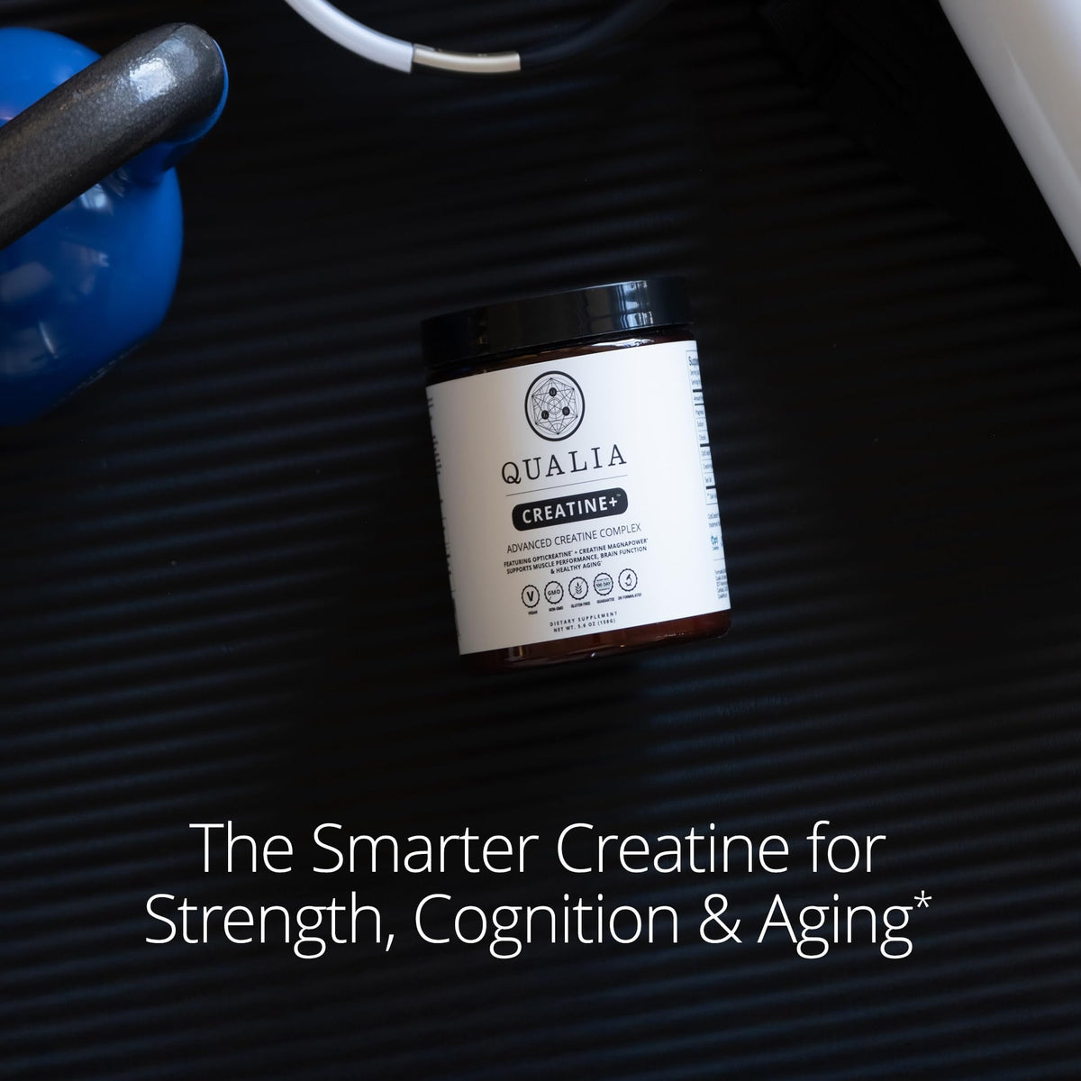 Qualia Creatine | Advanced Creatine Complex | 2 Sources + Magnesium | Optimized Absorption | Muscle Performance, Brain Function, & Healthy Aging (30 Servings) QUALIA LIFE SCIENCES