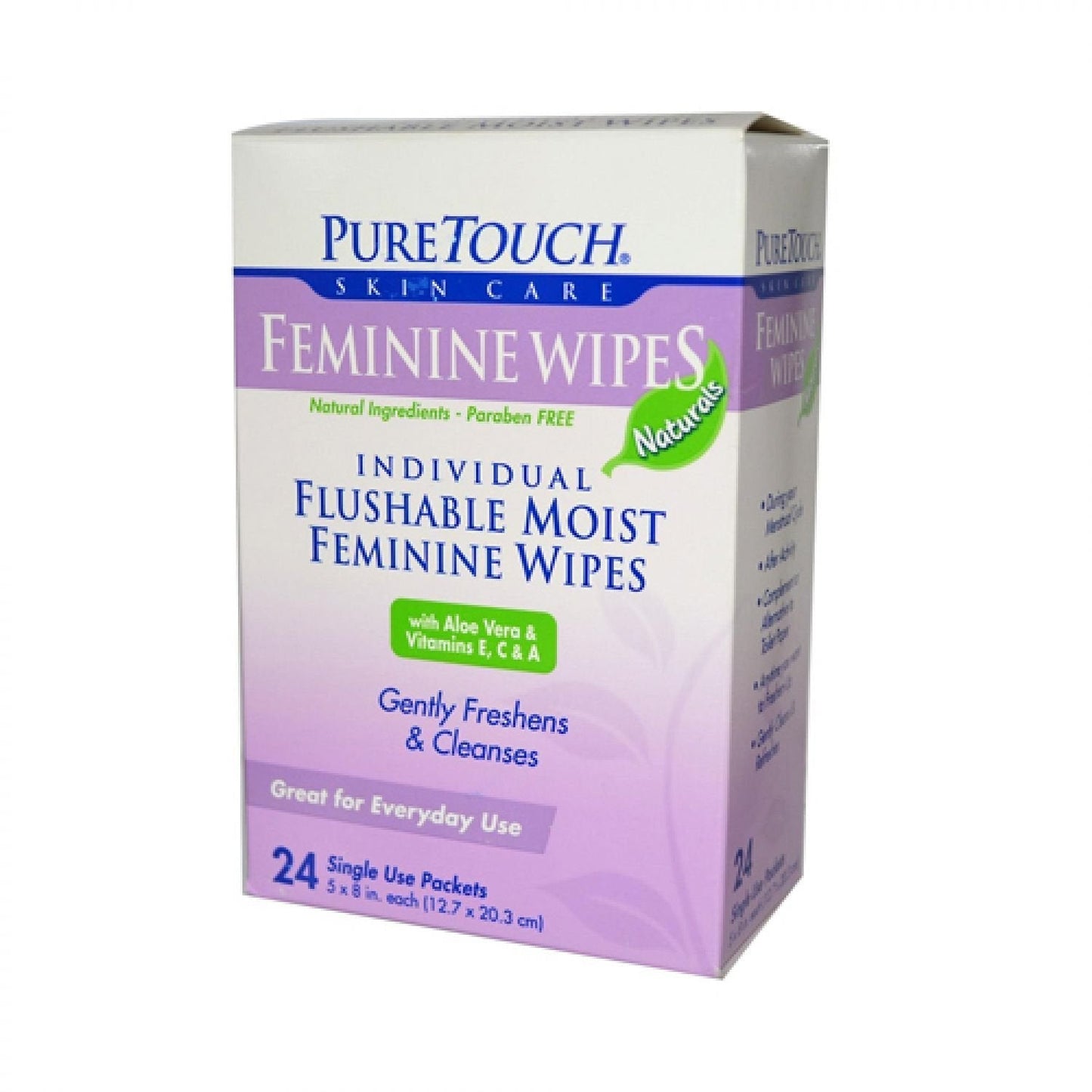 PURETOUCH Skin Care Wipes,Feminine,FLUSHABLE, 24 CT Pure Touch Skin care