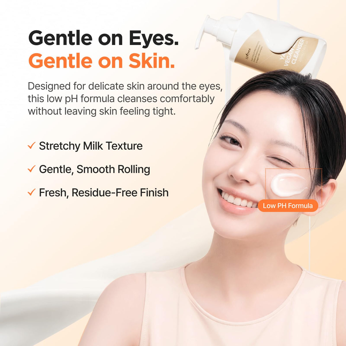 ISNTREE Yam Root Vegan Milk Cleanser | Korean Facial Cleanser with Yam Root | Hydrating Milky Cleanser for Sensitive Skin, Gentle & Creamy, 7.43 fl oz IsNtree