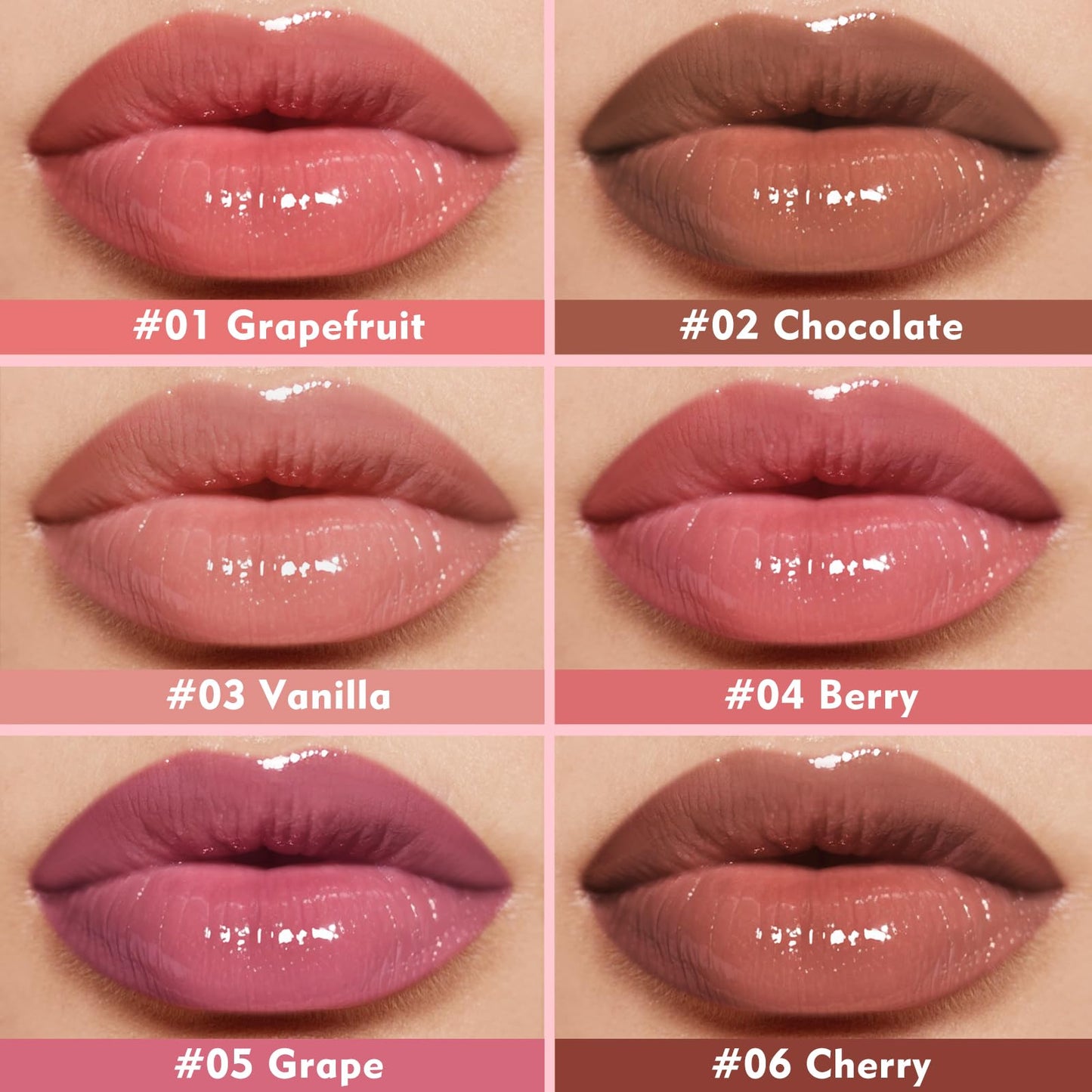 KIMUSE 6 Pcs Tinted Lip Butter Hydration Balm Set, 6 Flavored Shades Hydrating Plumping Gloss with Hyaluronic Acid & Vitamin E, Sheer Tint, Non-Sticky | Vegan Lip Care Makeup for Dry Lips & Daily KIMUSE
