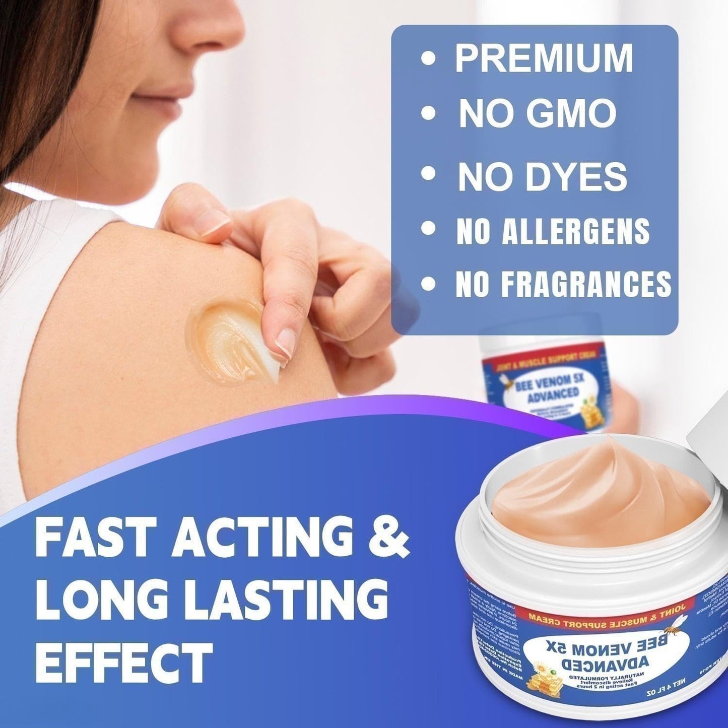 Benolixia Bee Venom Joint Cream, Bee Venom Joint Gel,Bee Venom Advanced Joint and Bone Cream,Natural Formula for Back, Knee, Hands, Neck, Feet, All Skin Types Benolixia