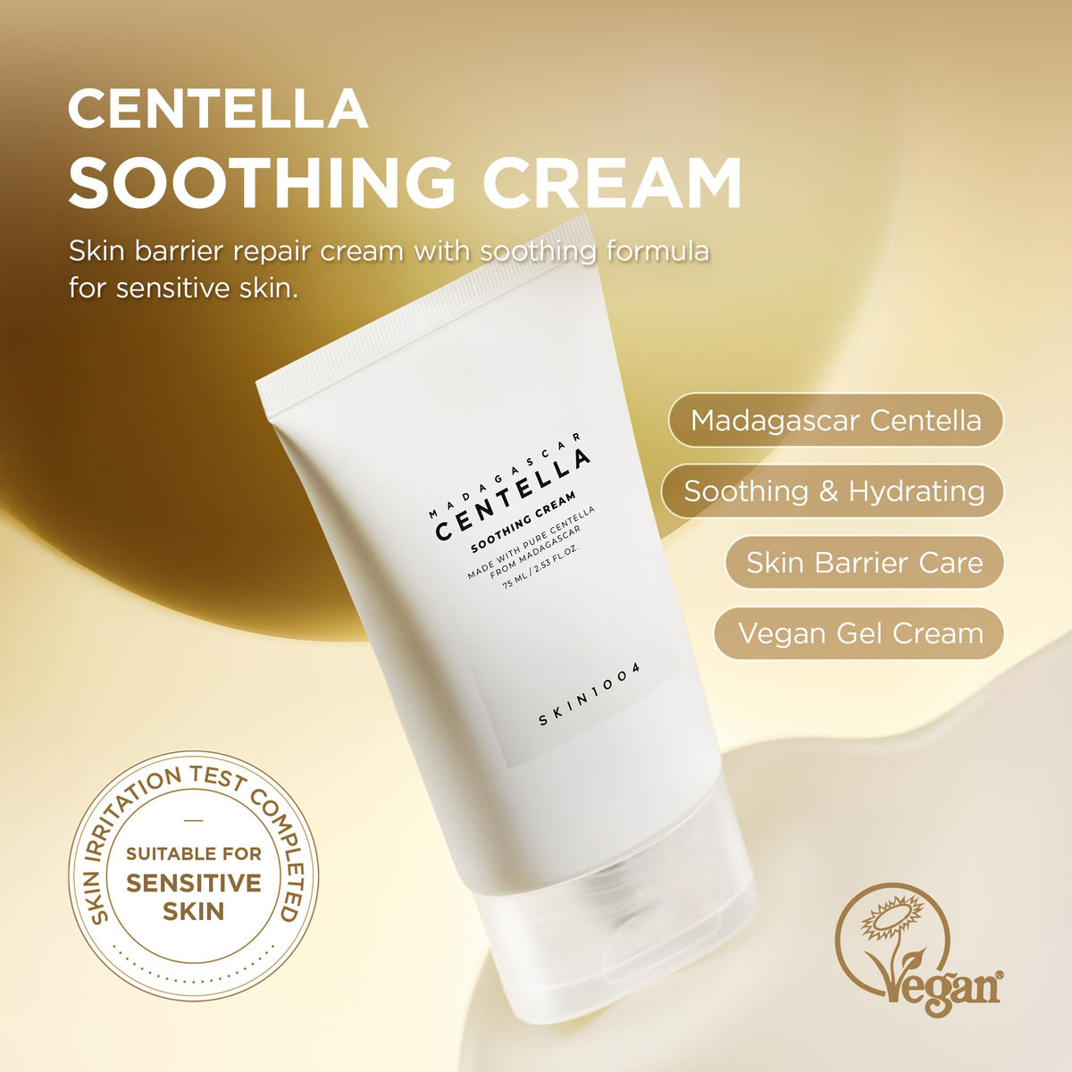 SKIN1004 Centella Soothing Cream, Face Moisturizer with Centella Asiatica, Korean Centella Moisturizer Cream for Soothing SKIN1004