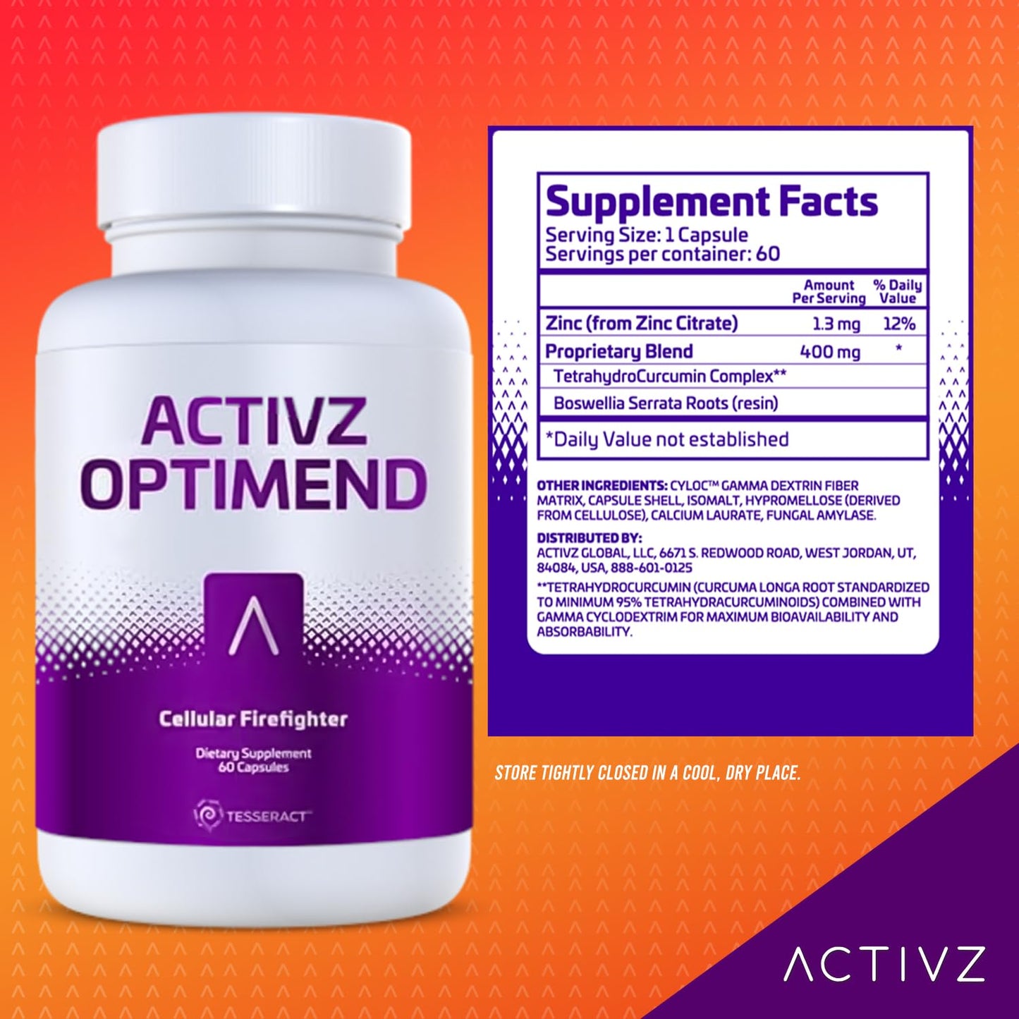 ACTIVZ Optimend - Advanced Joint Mobility and Comfort Support with Enhanced Bioavailability Using CyLoc Dextrin and DexKey Technology - 60 Capsules ACTIVZ