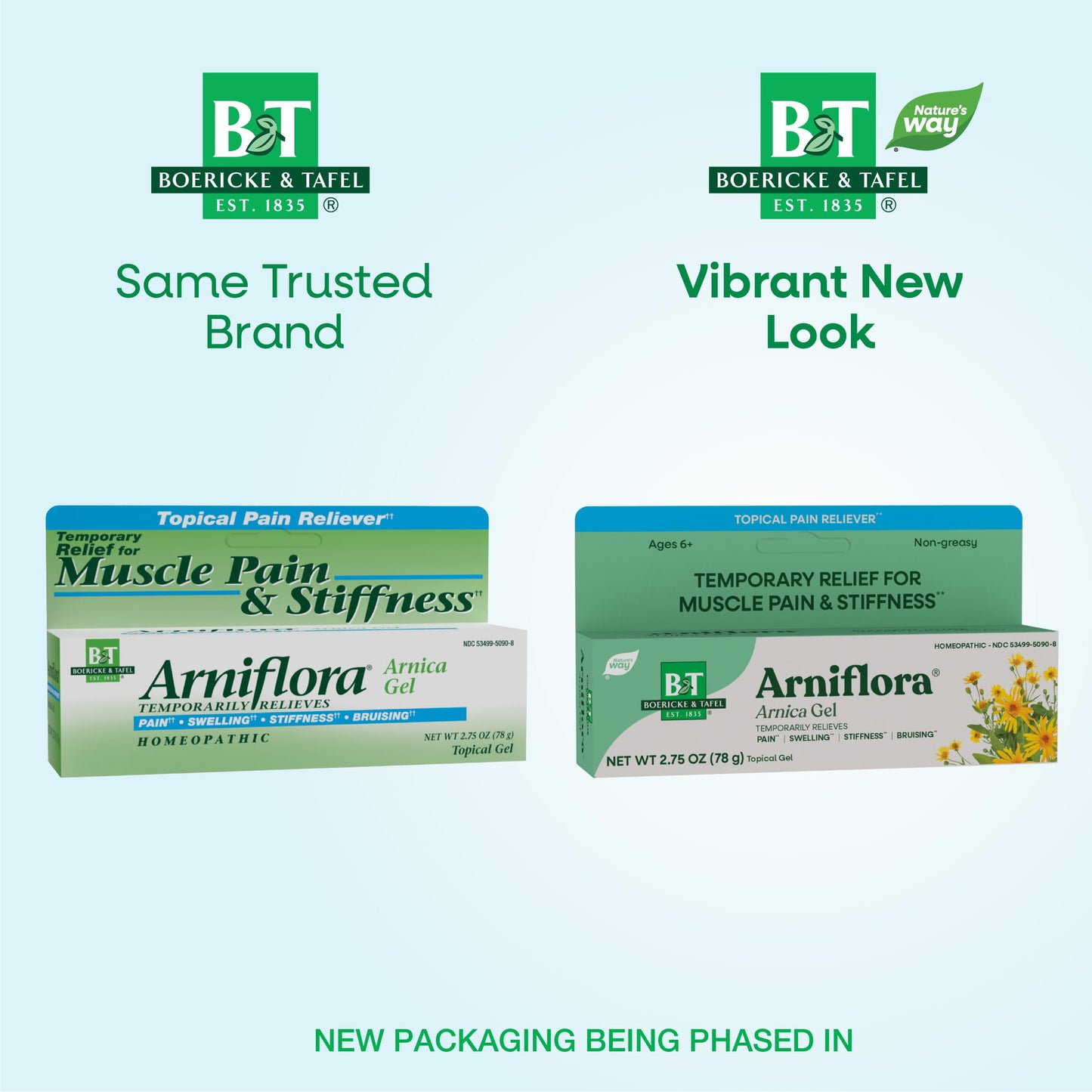 Nature's Way Boericke & Tafel Arniflora Arnica Gel, Temporarily Relieves Pain*, Swelling*, Stiffness*, 2.75 Oz (Packaging May Vary) Nature's Way