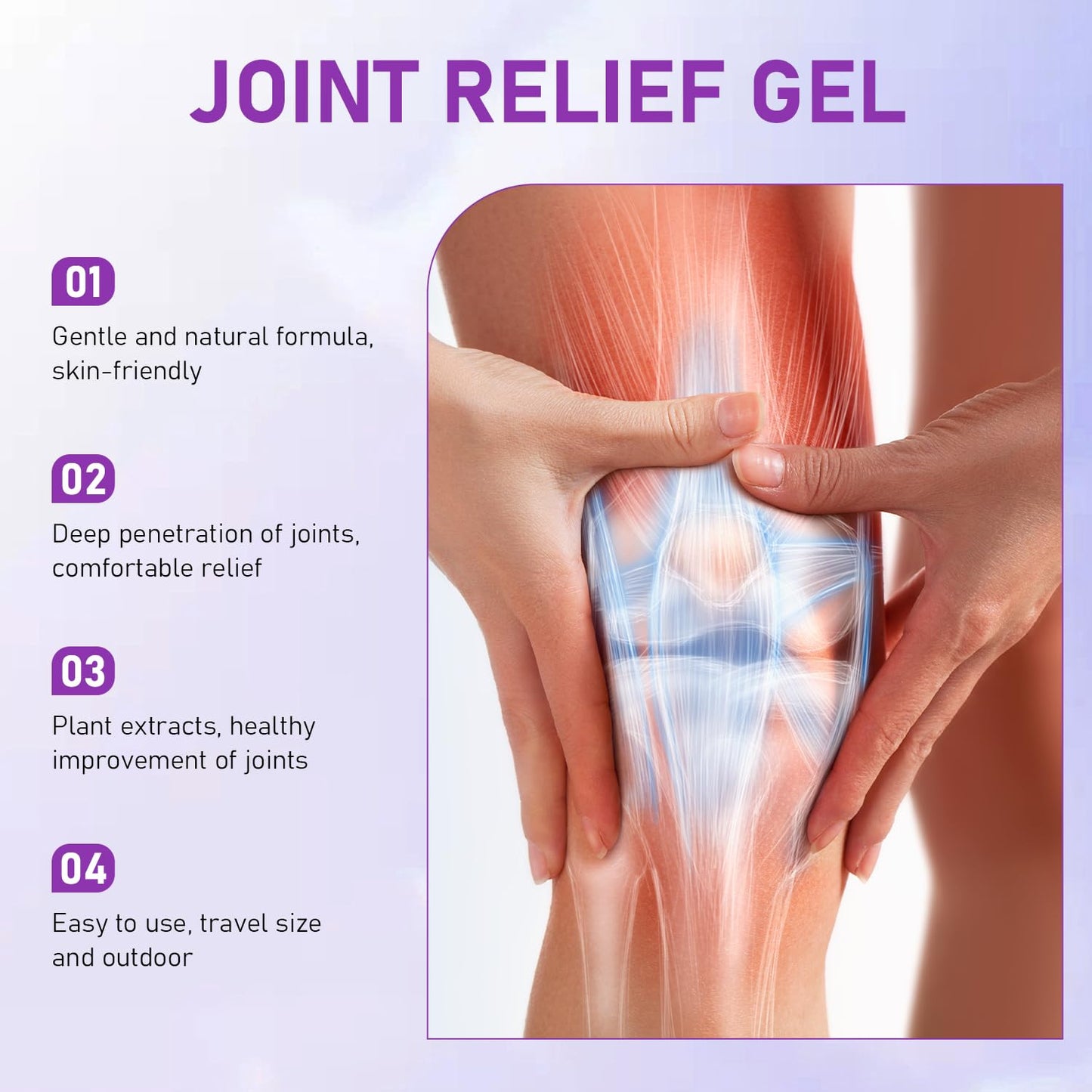 2PCS Soothing Relief Massage Gel, Joint Gel Purple Gel Cooling Activities Throughout The Body, Soothing Knees, Lumbar, Neck, Back, Shoulders, Hands, and Feet iaredon