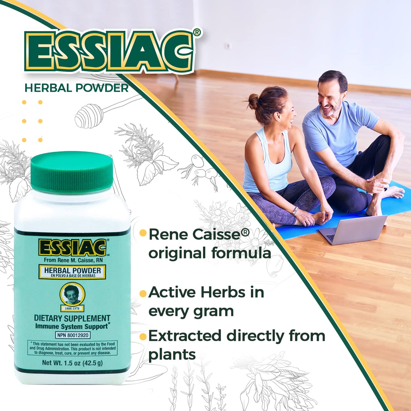 Essiac PowderESSIAC Original Herbal Tea Powder β 1.5 oz Bottle | Powerful Antioxidant Blend to Help Promote Overall Health & Well-Being | Original Formula from 1922 (1) Essiac