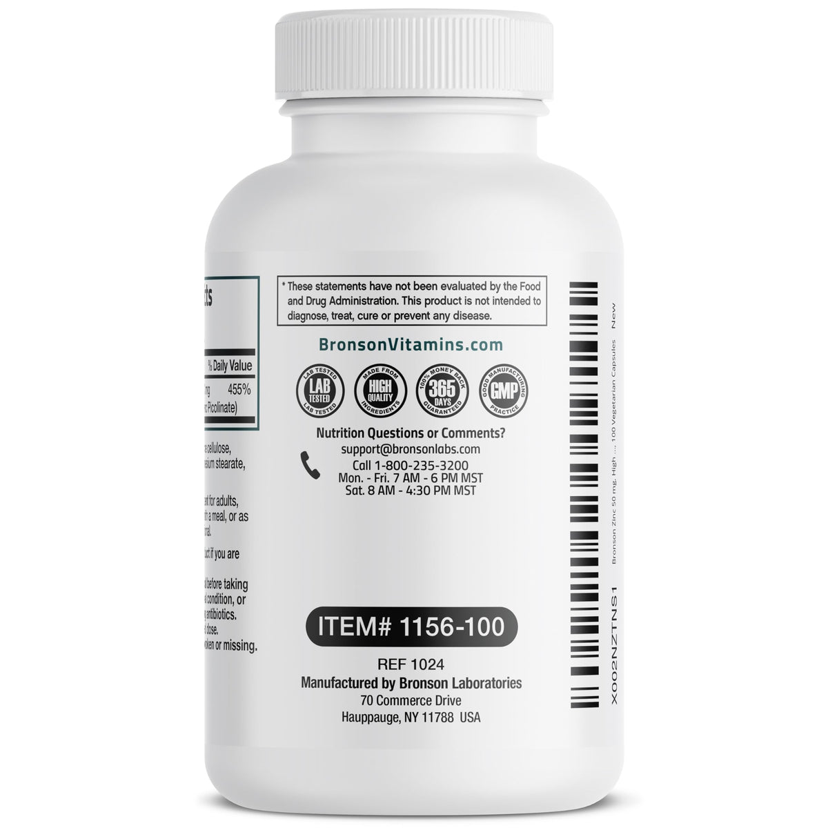 Bronson Zinc 50mg Complex High Potency Immune Support Supplement & Antioxidant and Skin Health Bronson
