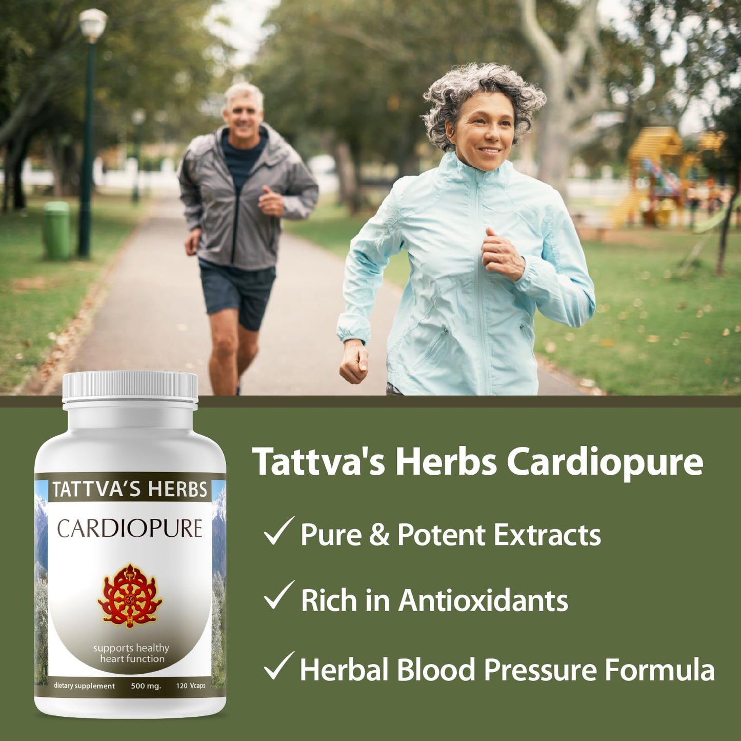 Tattva's Herbs Cardiopure Herbal Ayurvedic Supplement Vegetarian Capsules, Ashwagandha, Rauwolfia, & Arjuna Full Spectrum Co2 Extracts, Veggie Capsules, 240 Count, 25 Years of Premium Service Tattva's Herbs