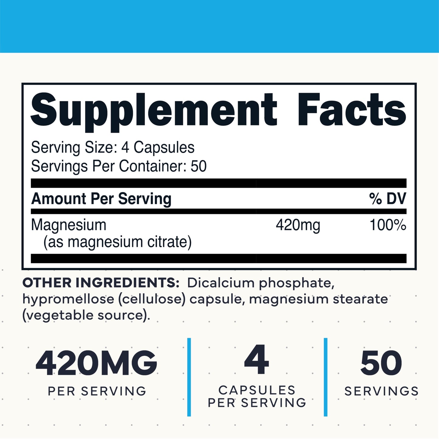 Type Zero Clean Magnesium Citrate Capsules (420mg Per Serving - 200 Capsules) Pure Magnesium Citrate Supplement, Non-GMO - Gluten Free, 50 Servings Type Zero