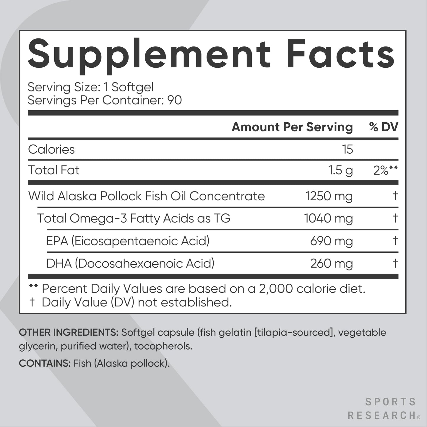 Sports Research® Omega-3 Fish Oil Bundle - Total Omega-3 2200mg (Krill, Salmon & Pollock) + Triple Strength Fish Oil 1250mg - High EPA & DHA Supplement Sports Research