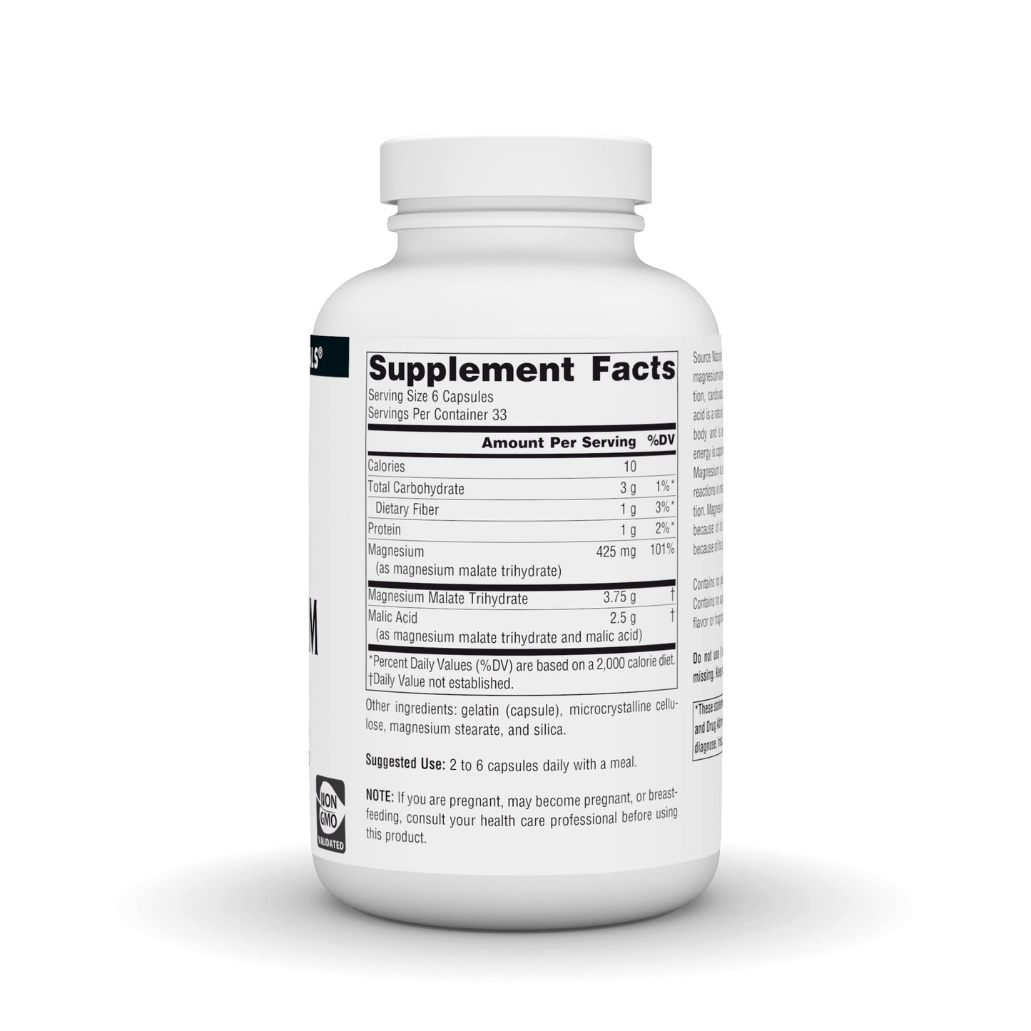 Source Naturals Magnesium Malate, Magnesium Malic Acid Supplement, Non GMO, 3750 MG Source Naturals