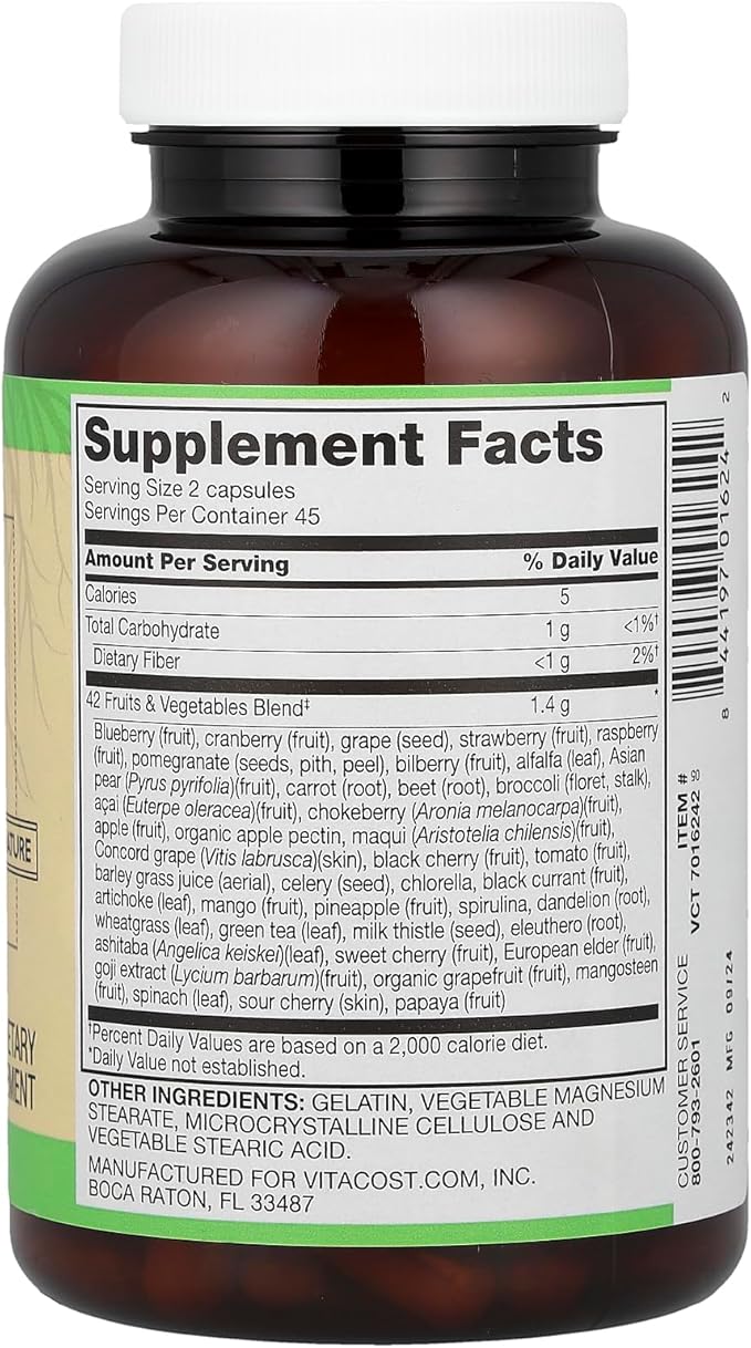 Vitacost Root2®, 42 Fruits & Vegetables, 90 Capsules Vitacost Brand