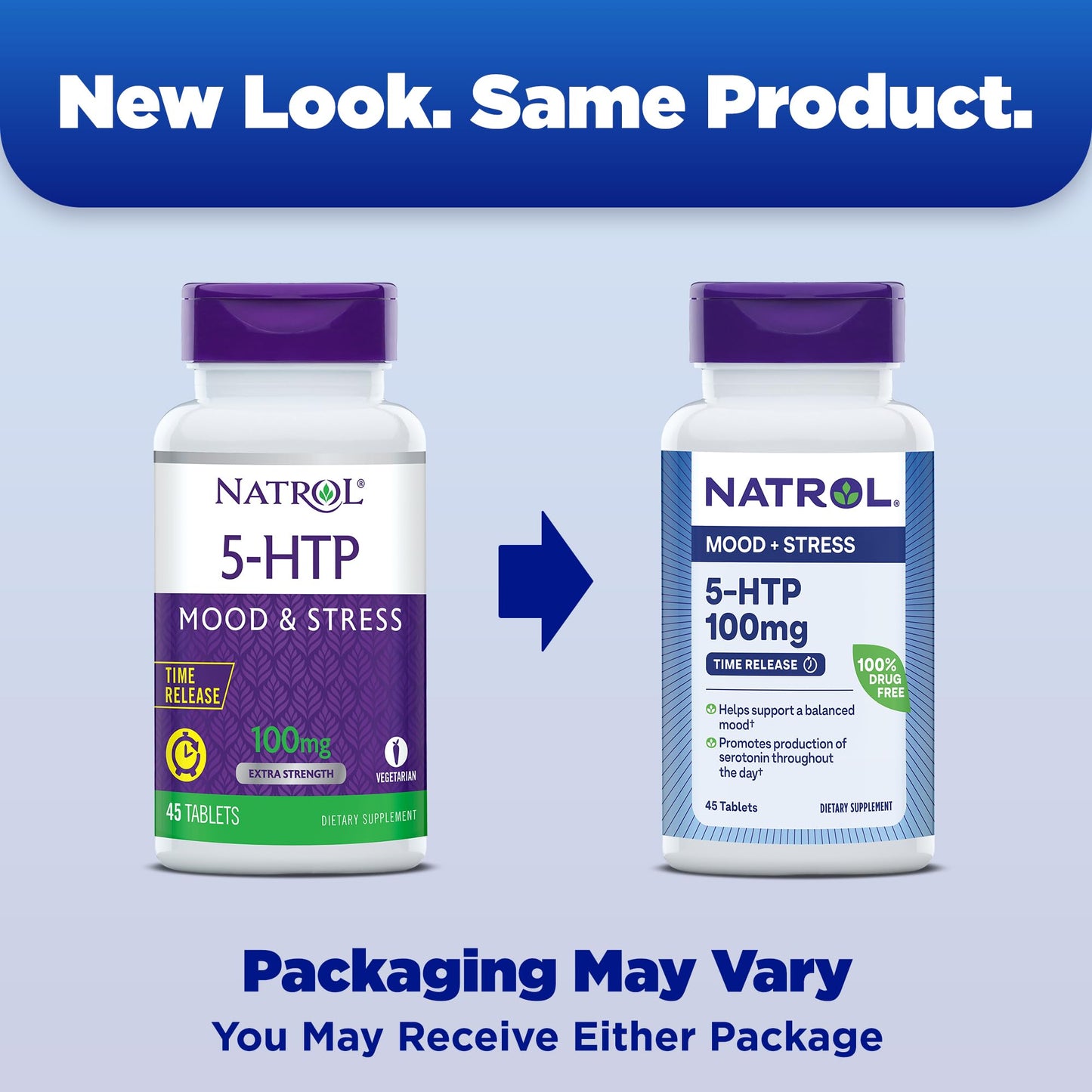 Natrol 5-HTP 100mg, Dietary Supplement Helps Support a Balanced Mood, 90 Time Natrol