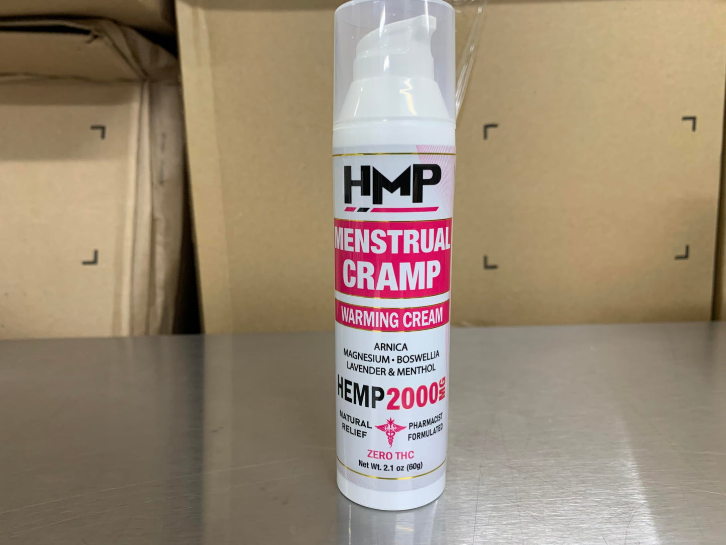 HMP BRANDS Menstrual Cramp Hemp Cream 2000MG with Menthol, Easy to Use, Natural Formula Made in USA 2.1oz HMP BRANDS