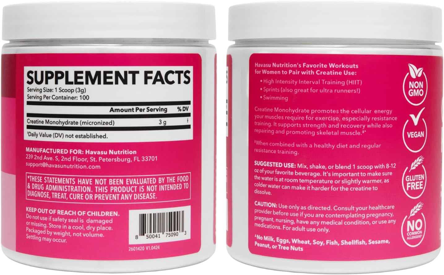 Creatine for Women, Unflavored, 300gm, 3g, Energy & Lean Muscle Support | Micronized Creatine Monohydrate Per Serving, Mental Clarity Support, Post Workout Recovery, Non-GMO, 100 Servings, Vegan Gsupps Australia