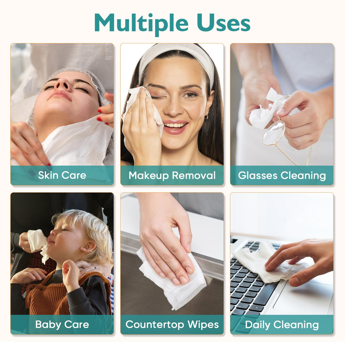 UNIMADE Face Towels, 100 Count Disposable Face Towelette UNIMADE