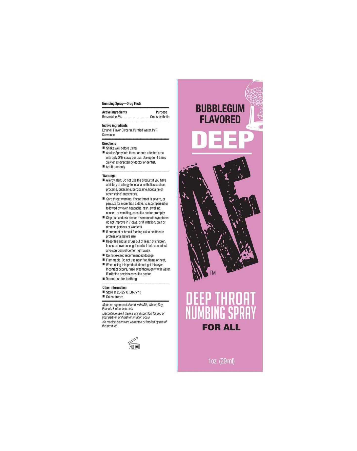 Naughty Kitty Kat Deep AF Deep Throat Spray (Bubblegum) Naughty Kitty Kat