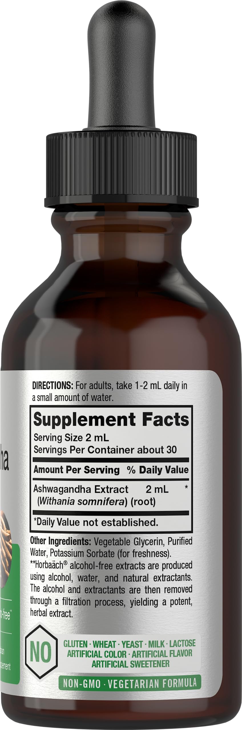 Ashwagandha Root Liquid Extract | 2 fl oz | Alcohol Free Tincture | Vegetarian, Non-GMO, Gluten Free Supplement | by Horbaach Horbäach