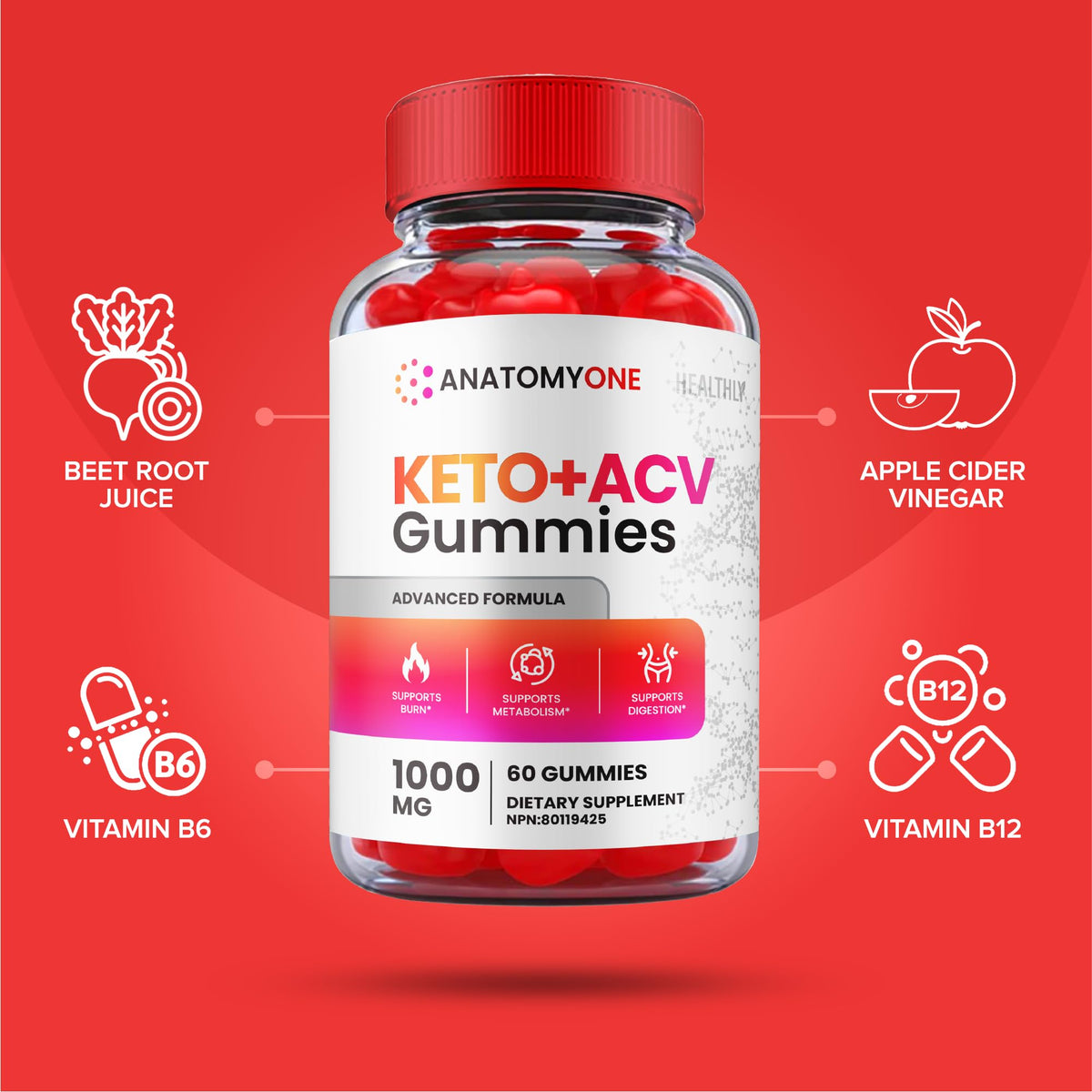 (2 Pack) Anatomy One Keto Gummies, Anatomy One Keto Acv Gummies, Anatomyone Keto Healthly