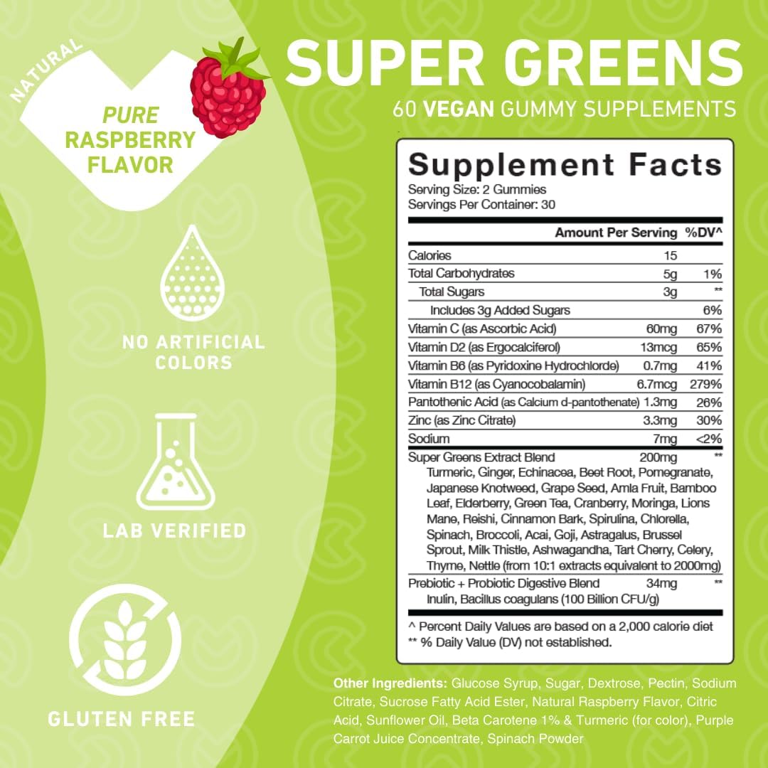 PUREFINITY Fiber + Super Greens Gummies Bundle (Inulin FOS Prebiotic Fiber Gummies + Super Greens Gummies – Daily Supergreens with Spirulina, Alfalfa, Spinach, Broccoli, Beet Root, Acai) Gsupps Australia