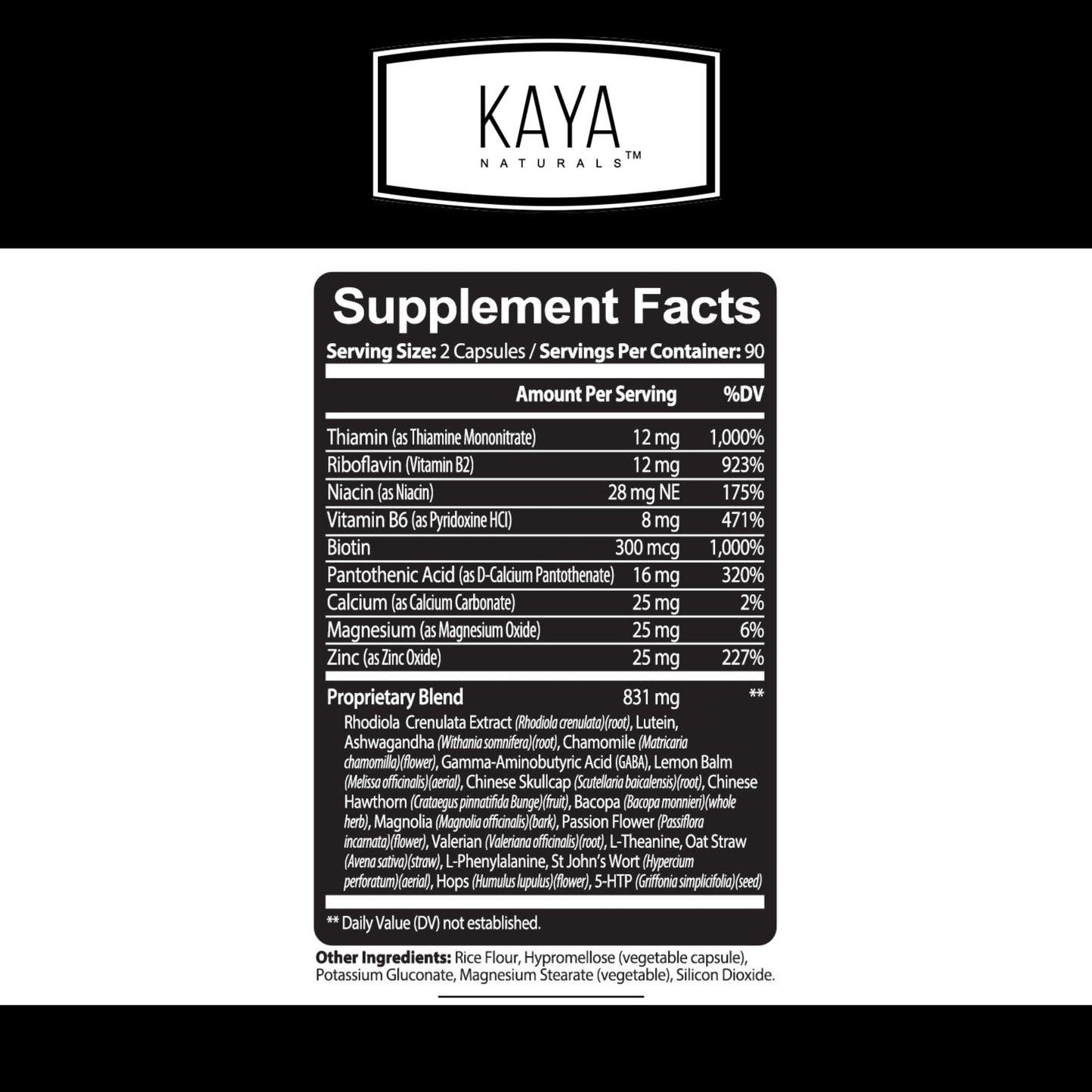 Kaya Naturals - Natural Herbal Support Vitamin Supplement are Designed to Help You find Balance and Relaxation in Your Daily Routine - Vitamin Supplement - 180 Capsules Kaya Naturals