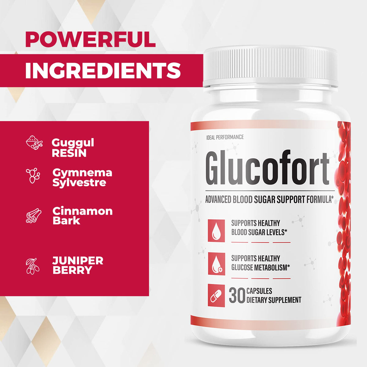 IDEAL PERFORMANCE (Official) Glucofort Supplement Support Formula (3 Pack) IDEAL PERFORMANCE