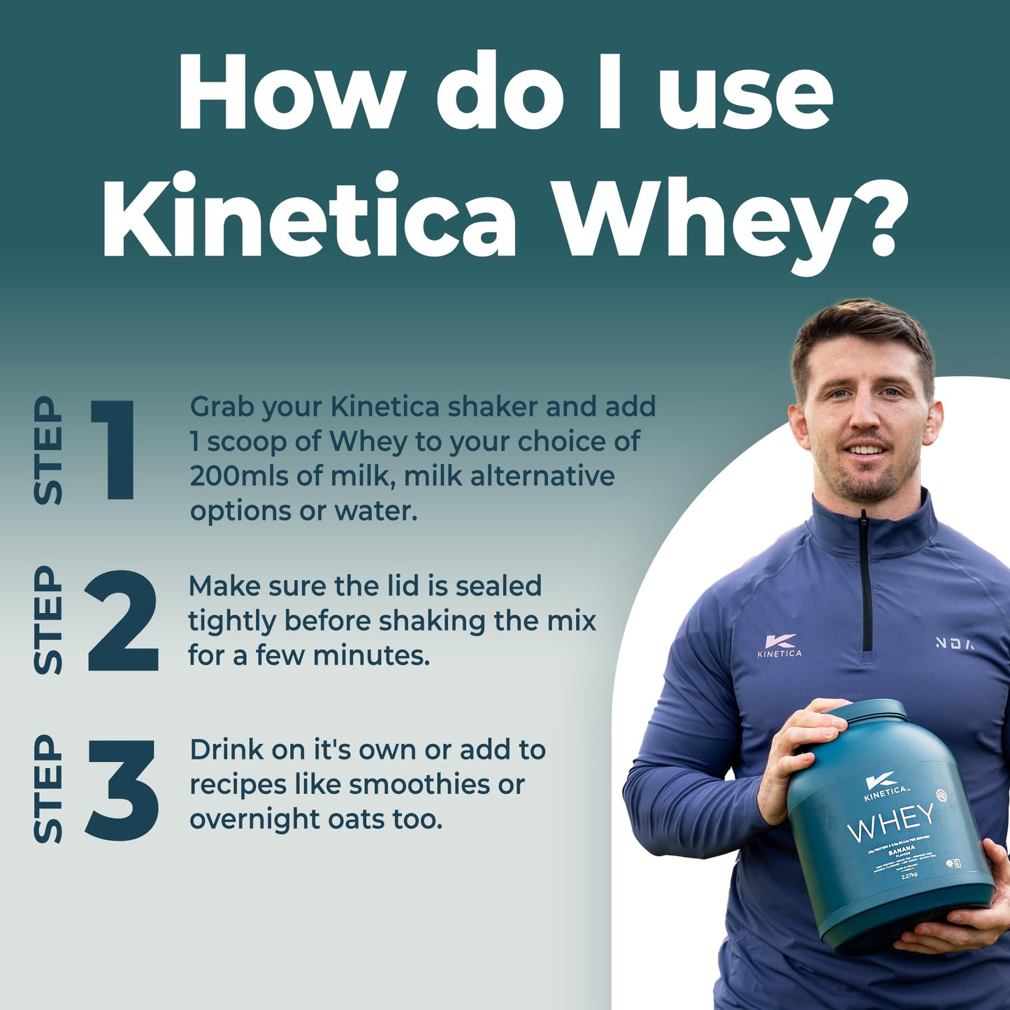 Kinetica Vanilla Whey Protein Powder | 2.27kg | 23g Protein per Serving | 76 Servings Kinetica