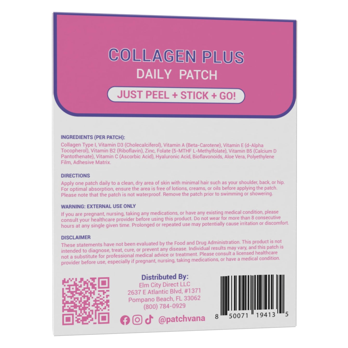 Patchvana Collagen Plus Patch for Women & Men, 1 Month Supply, 30 Patches Patchvana