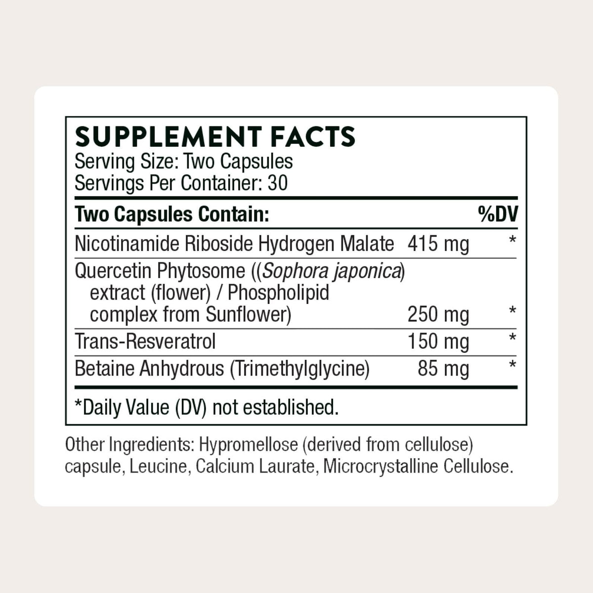 THORNE - ResveraCel - Nicotinamide Riboside with Quercetin Phytosome & Resveratrol - Supports Healthy Aging, Methylation, Cellular Energy Production & Metabolism THORNE