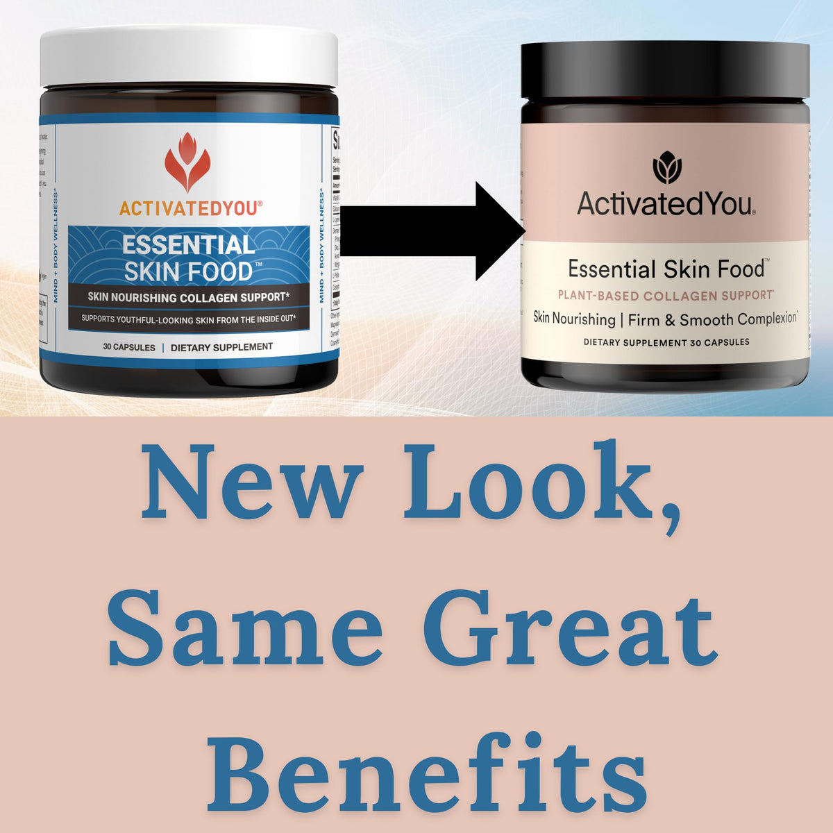 ACTIVATEDYOU Essential Skin Food, Advanced Skincare Collagen Elastin Support Supplement for Aging Skin, Helps Improve Appearance of Face Texture, Sagging w/Dermaval, Vitamin C (30 Count (Pack of 3)) ACTIVATEDYOU