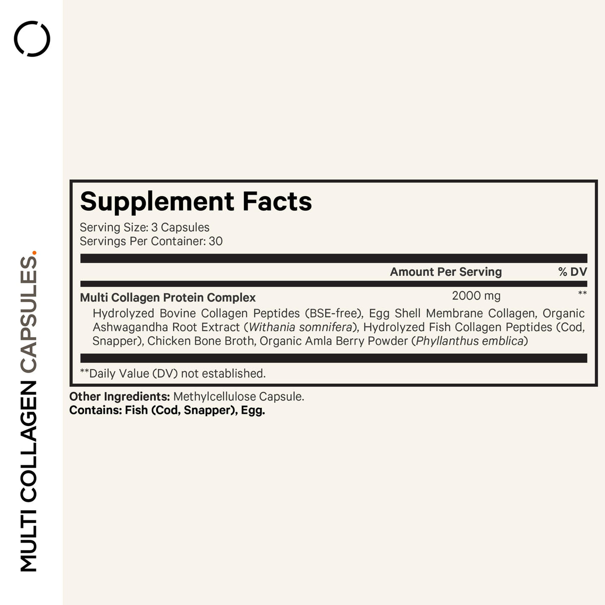 Codeage Multi Collagen Peptides Protein Capsules, 5 Collagen Types, Grass-Fed & Hydrolyzed Bovine Collagen Pills Supplement, Ashwagandha, Amla Berry Vitamins, Collagen Peptides - 90 Capsules Codeage
