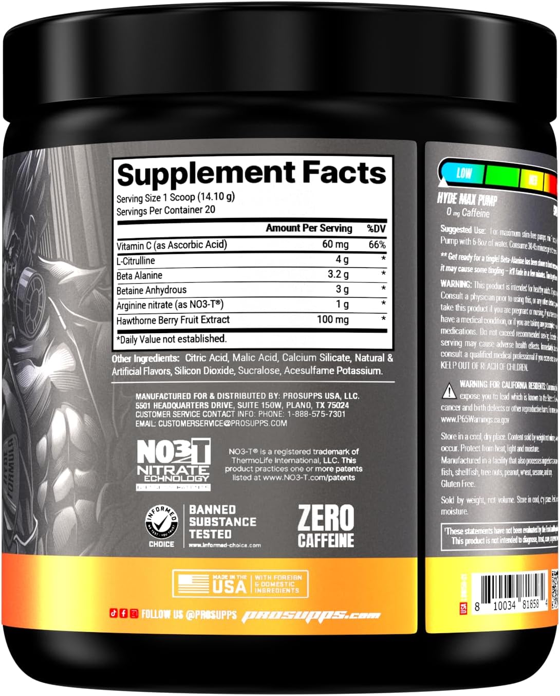 PROSUPPS L-Carnitine 3000 Stimulant Free Liquid Shots (Dragon Fruit) and Hyde Max Pump Pre Workout for Men and Women (Fruit Punch) Bundle Gsupps Australia