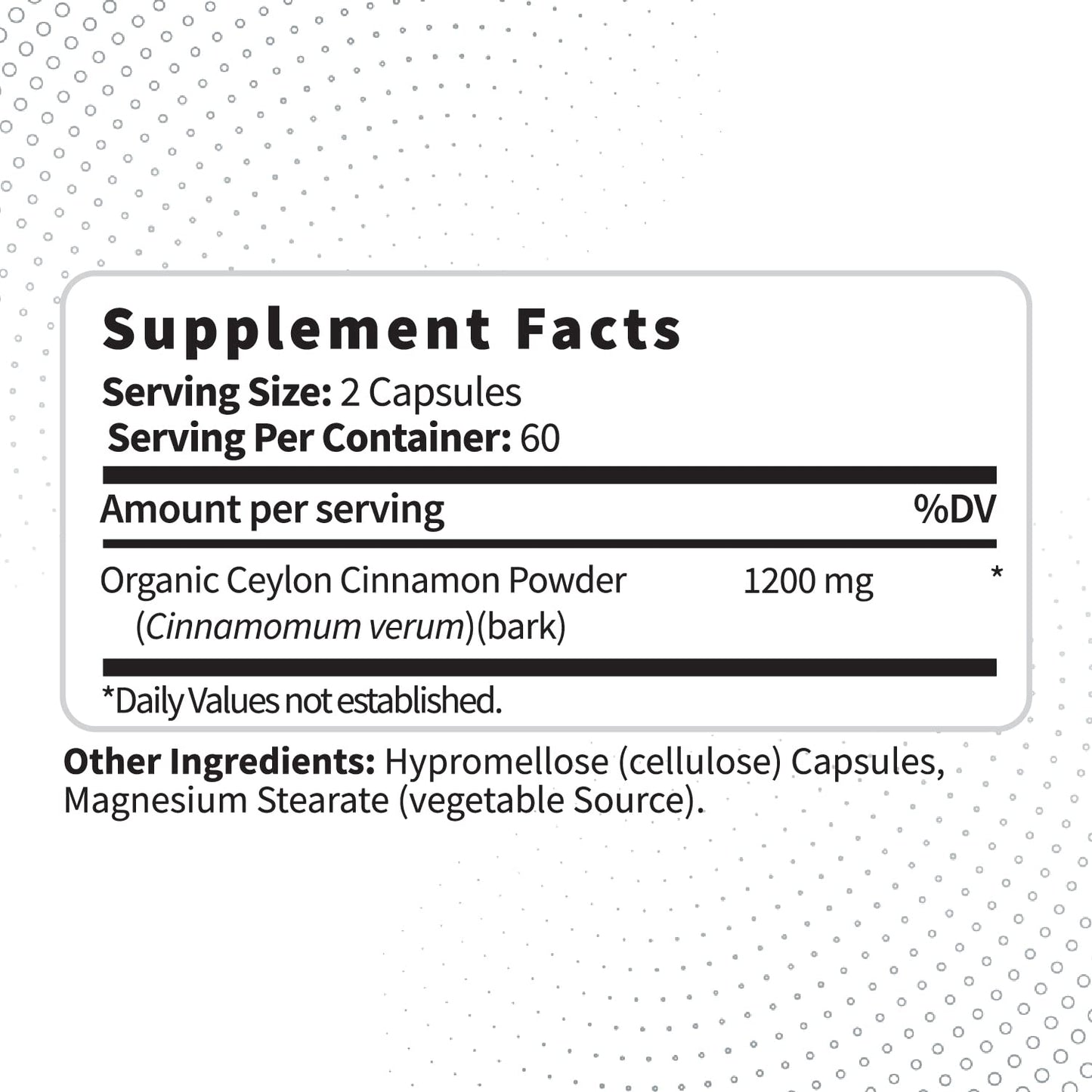 Type Zero Ceylon Cinnamon Capsules (1200mg | 120 Capsules) - Natural, Non-GMO, Gluten Free, Organic Cinnamon Bark Supplement Type Zero