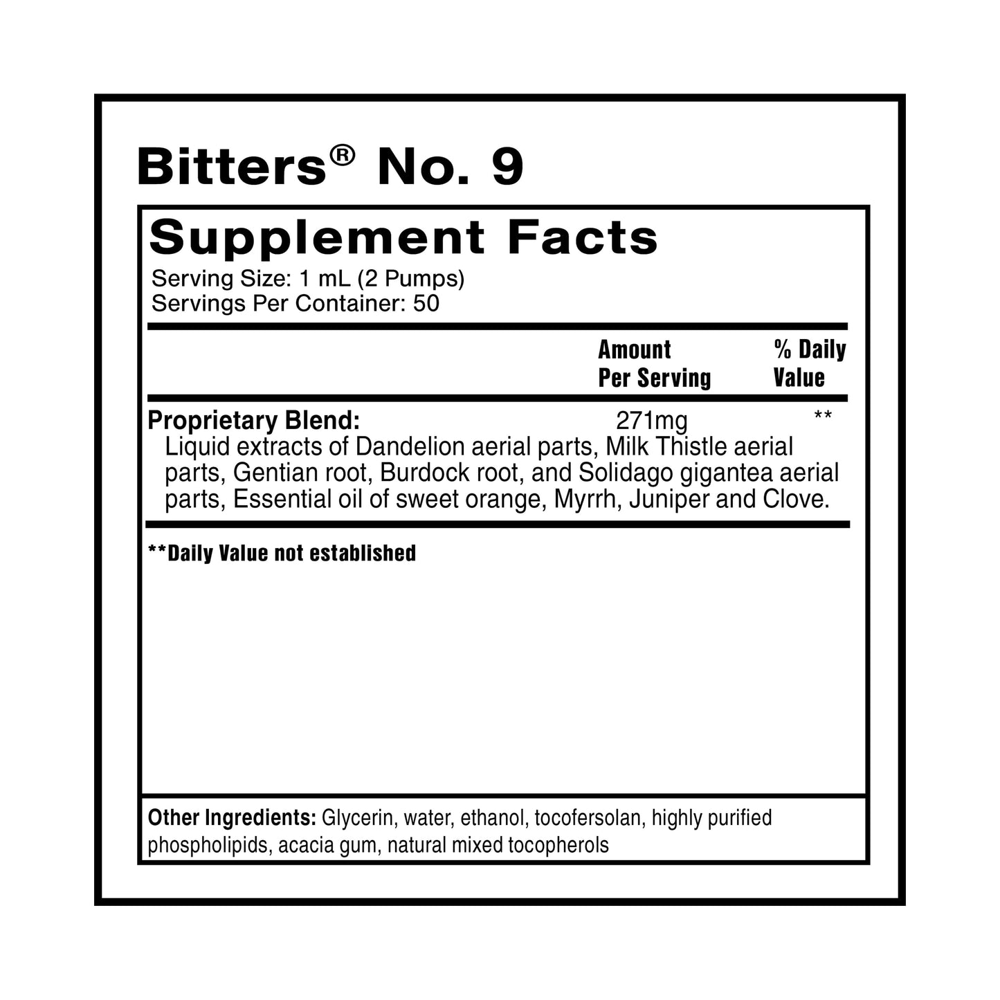 Quicksilver Scientific Dr. Shade's Bitters No. 9 - for Digestion - Fast Acting Liposomal Digestive Bitters with Milk Thistle, Burdock Root & Juniper Essential Oil - Digestive Support (50ml) Quicksilver Scientific