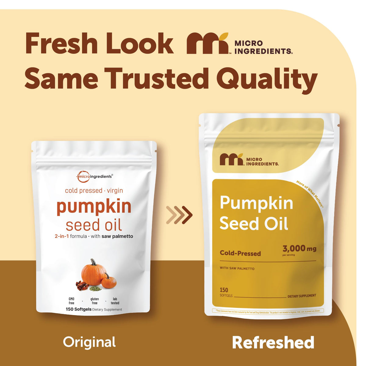 Micro Ingredients Pumpkin Seed Oil with Saw Palmetto, 150 Softgels | Cold Pressed, Pure Virgin Oil, Essential Fatty Acids, & Phytosterols Micro Ingredients