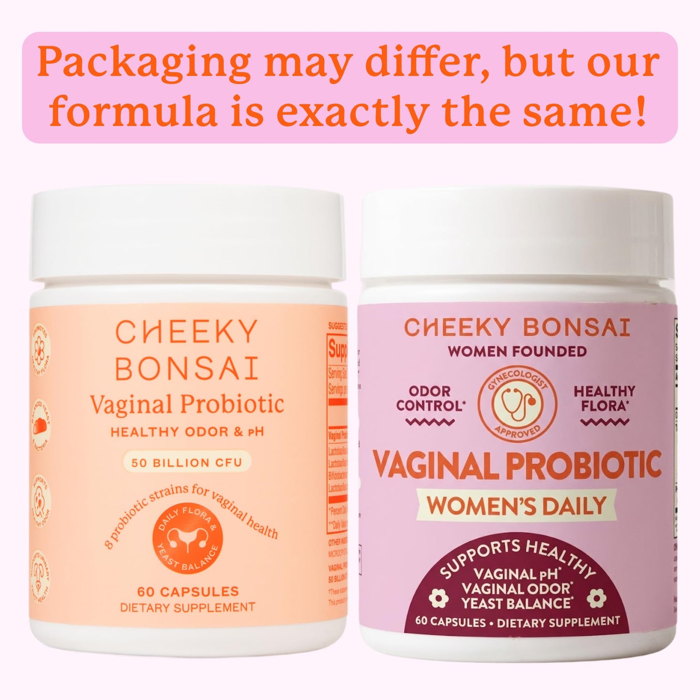 Cheeky Bonsai Vaginal Probiotic for Women pH Balance with Maximum Support 20 Billion CFU Probiotics - 8 Unique Strains for Her - Lactobacillus Blend - 60 Capsules Cheeky Bonsai