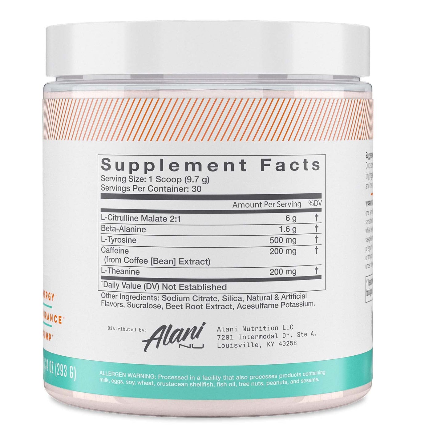 Alani Nu Rainbow Candy Pre Workout and BCAA Sour Peach Rings Post Workout Powder Alani Nu