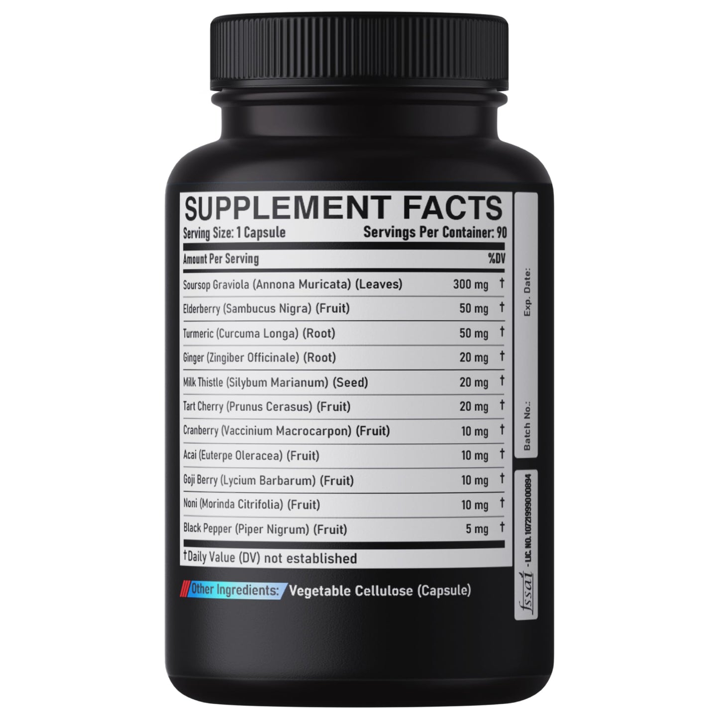 DEDICAD 11in1 Graviola Soursop Capsules for 5 Months Supply with Soursop Fruit, Elderberry, Turmeric, Ginger, Milk Thistle, Cranberry & More - Mood - 150 Vegan Capsules DEDICAD